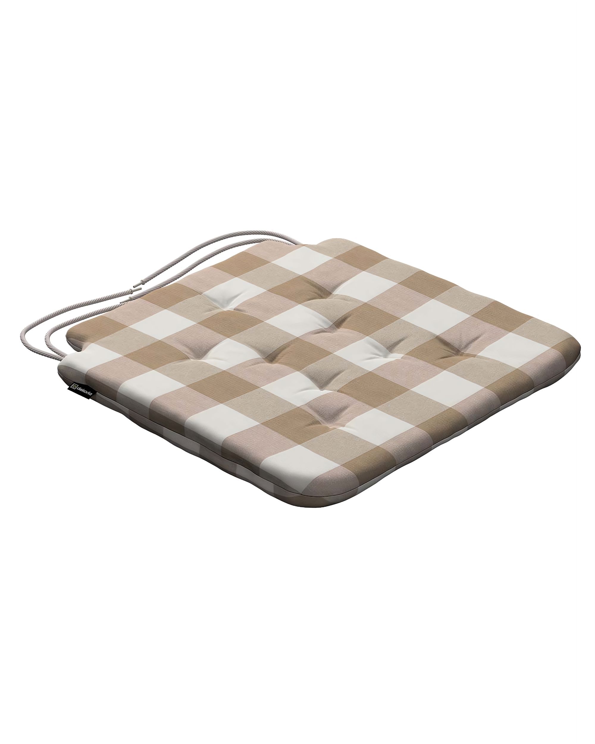 Stuhlkissen Christoph mit Bindeschnur Farbe beige Stoff gemustert