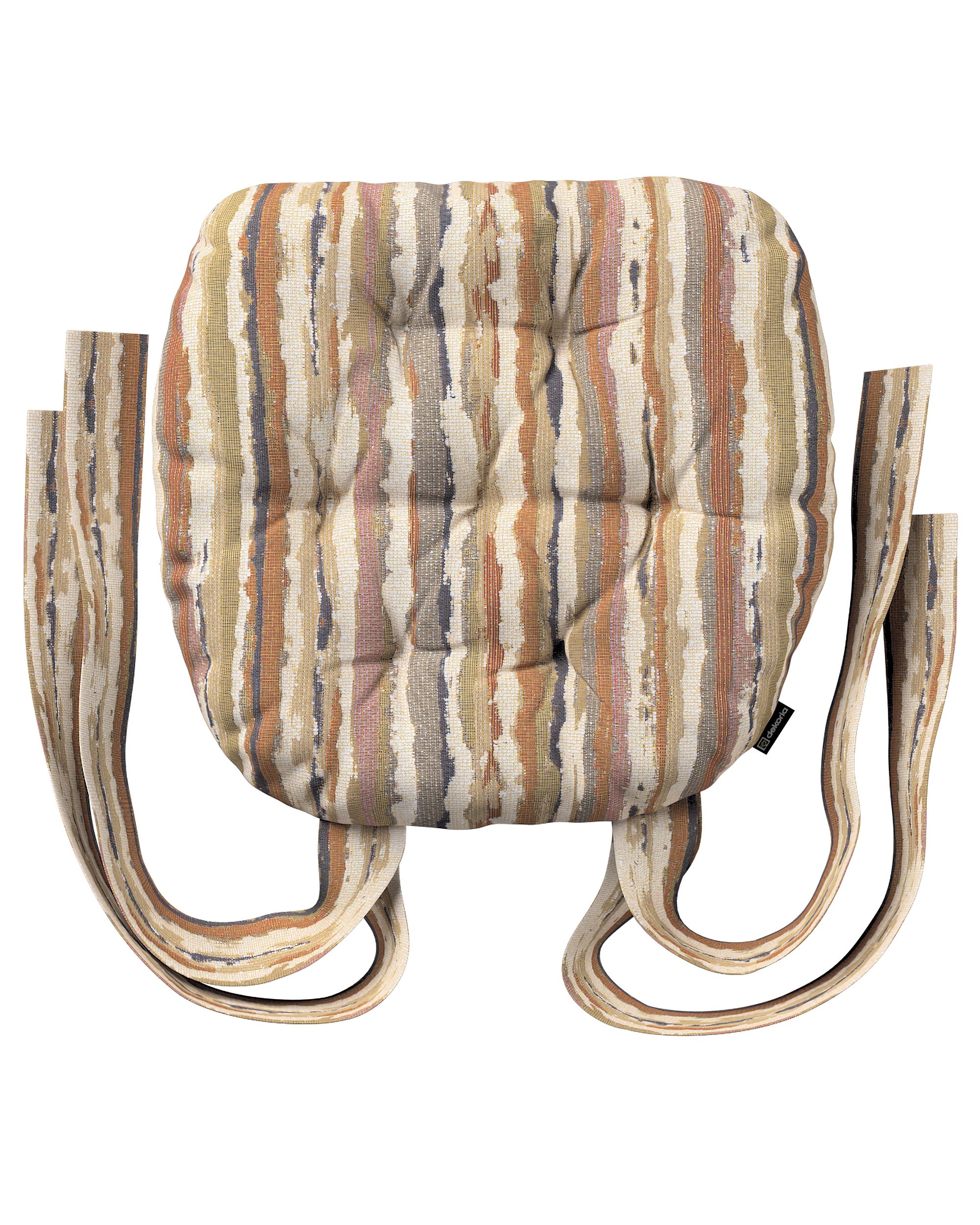 Stuhlkissen Martin mit Schleifen Farbe beige Stoff strukturiert, gemustert (hover)