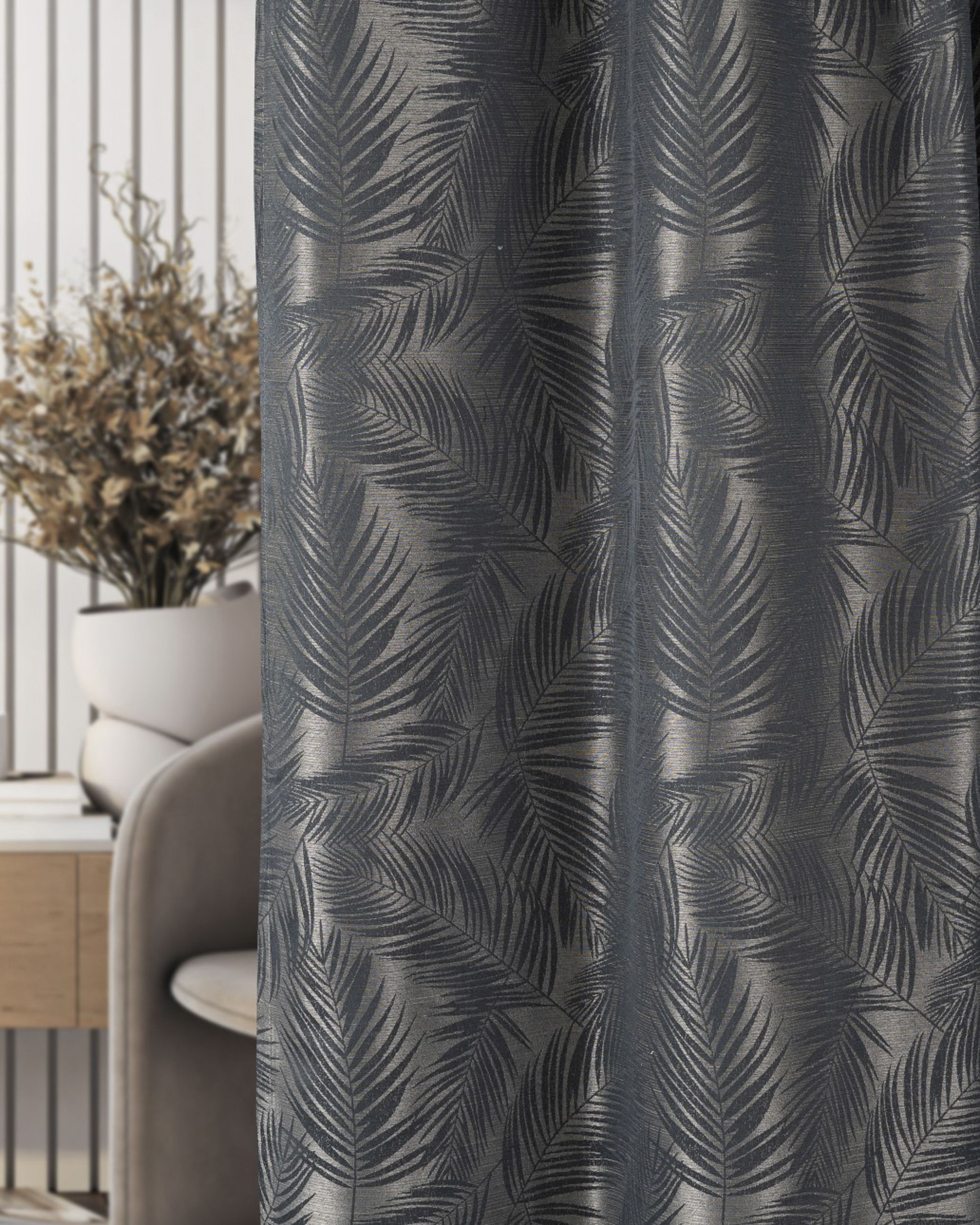 Fertigvorhang mit Falten-/Schlaufenband 140x280cm anthracite