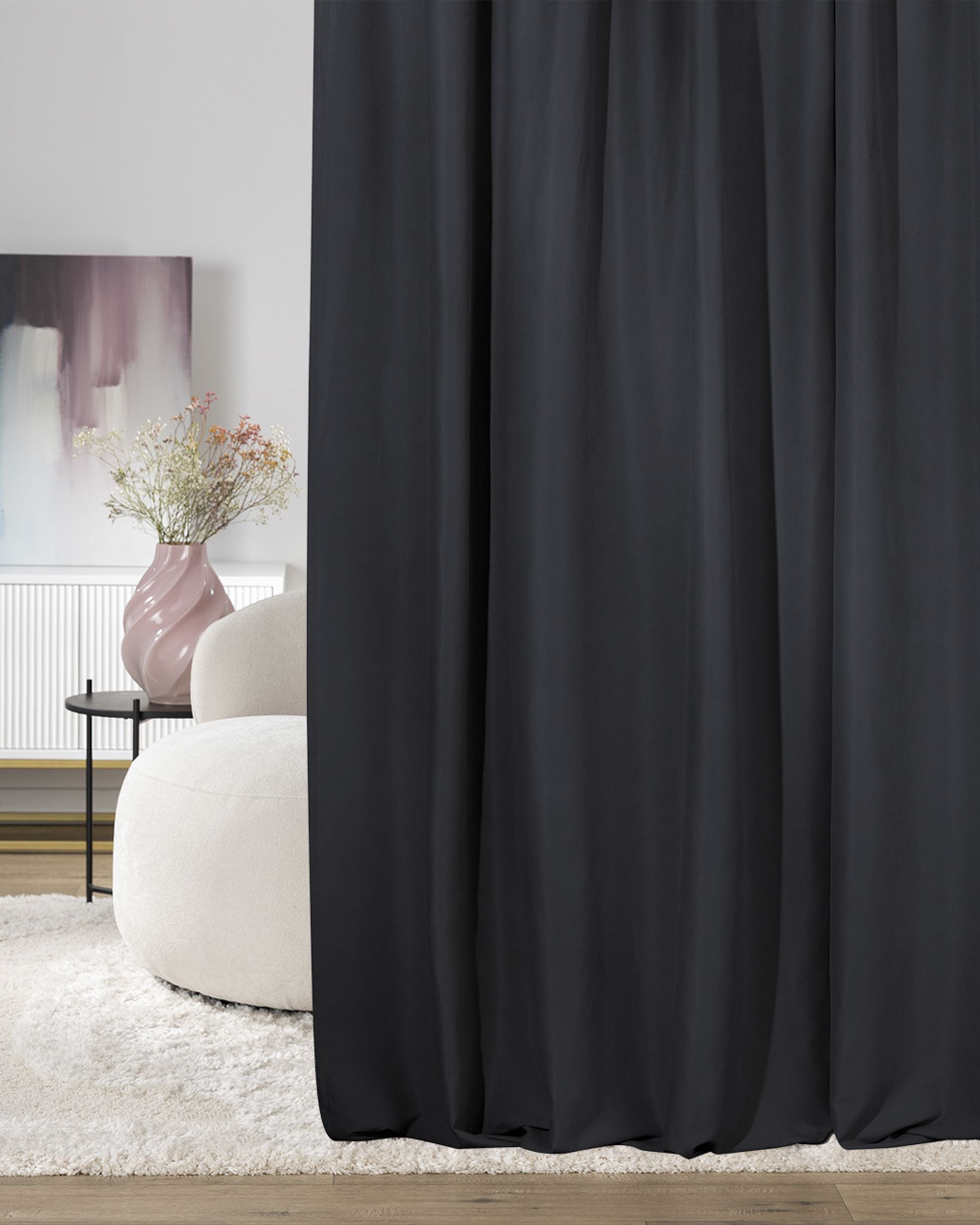 Fertigvorhang mit Falten-/Schlaufenband samtig schwarz 140 x 280 cm 1 Stck.