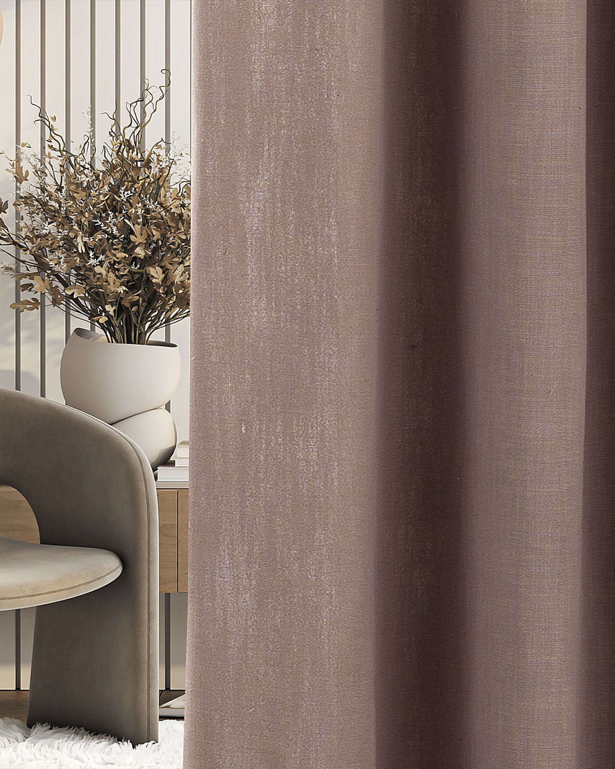 Fertigvorhang mit Falten-/Schlaufenband 140x280cm dimmed pink