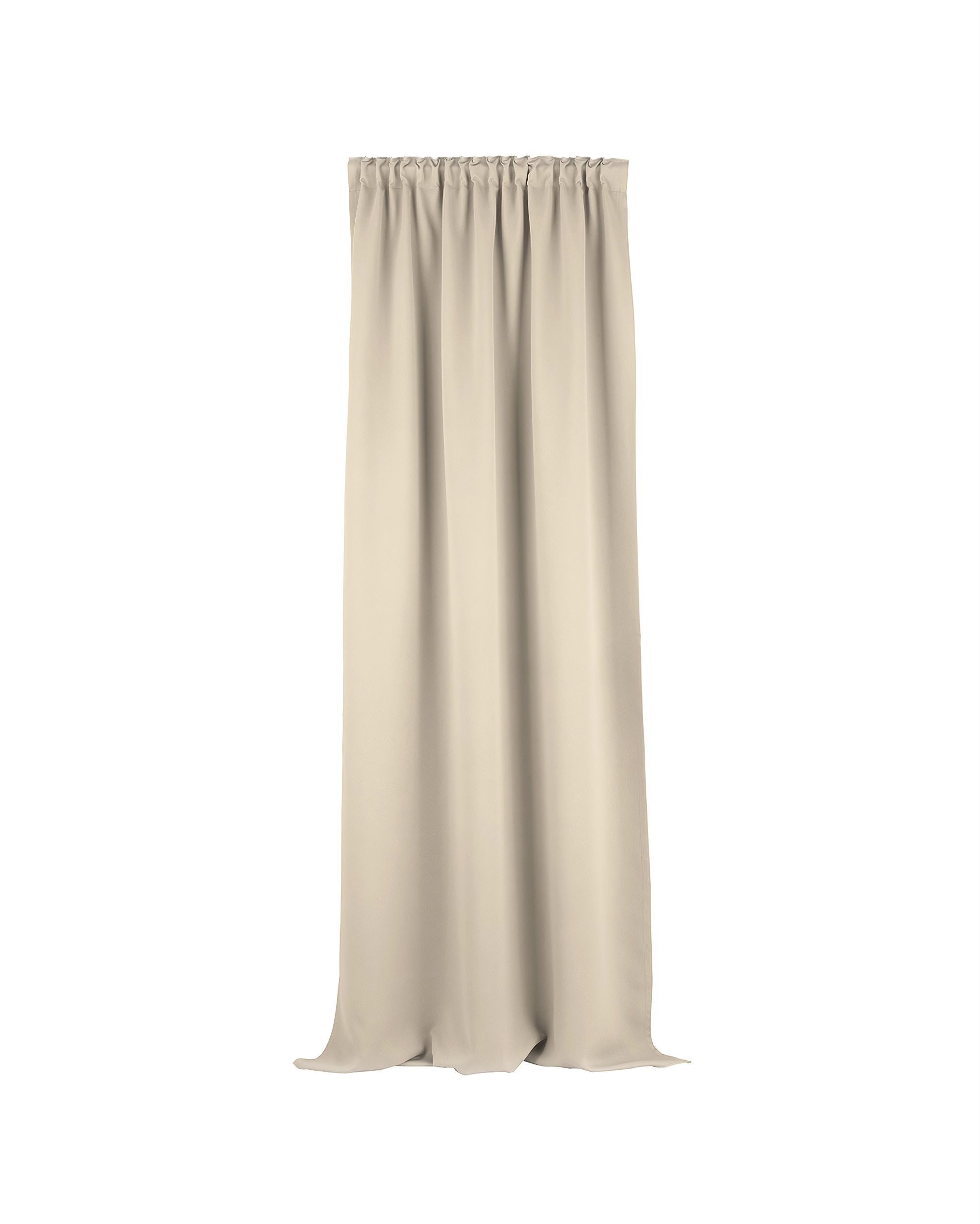 Fertigvorhang mit Falten-/Schlaufenband 140x280cm beige-grau Blackout 1 Stck.