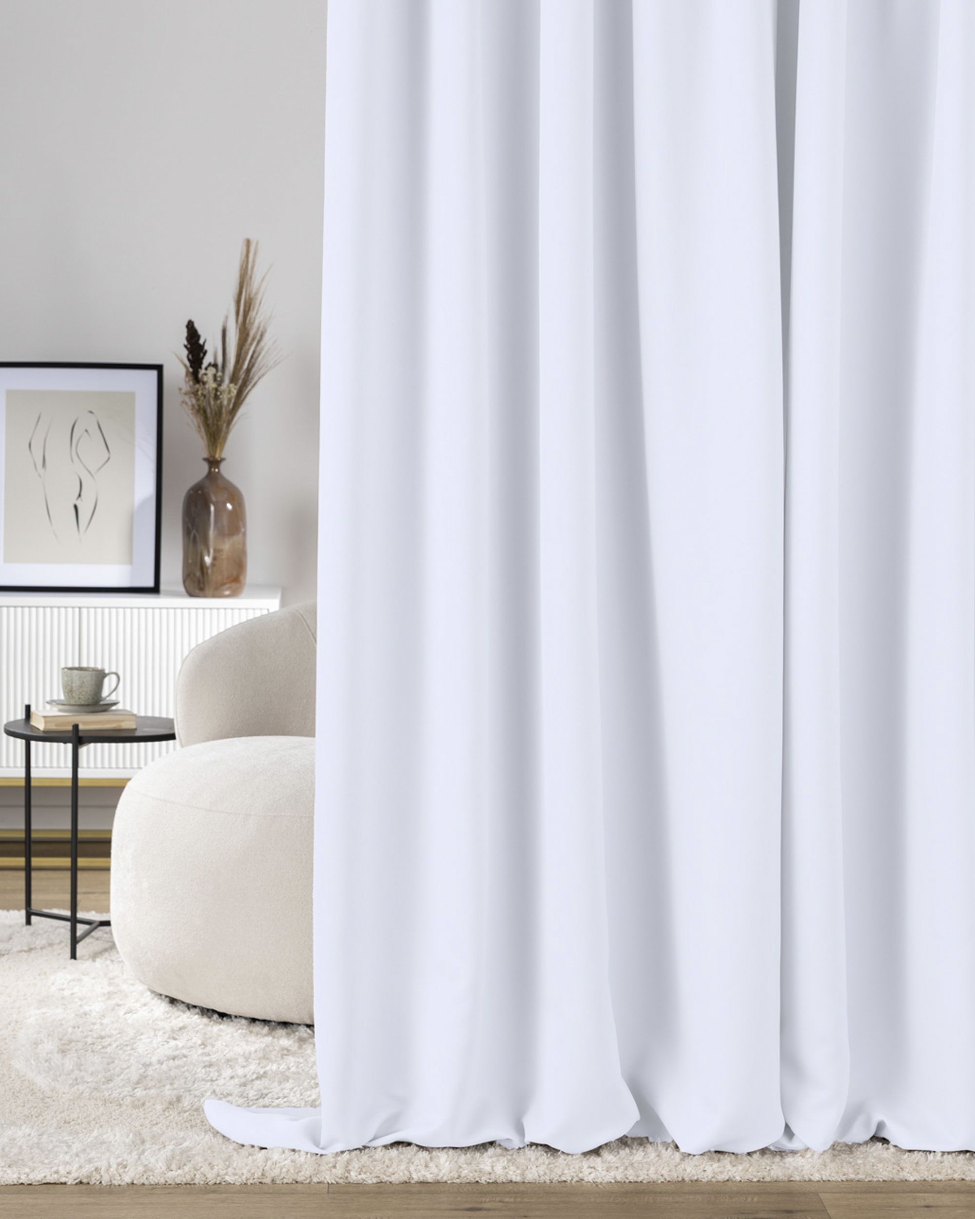 Verdunkelungsvorhang mit Falten-/Schlaufenband 140 x 280 cm grau-weiß