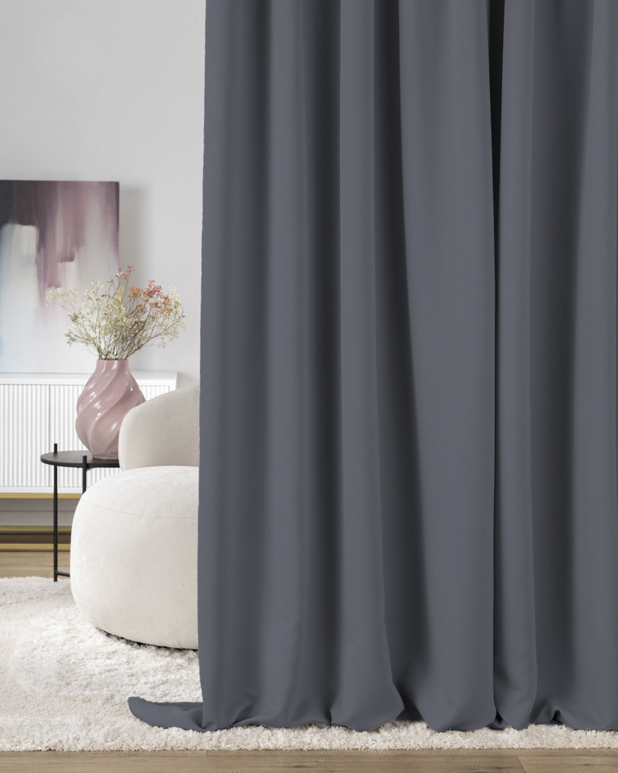 Verdunkelungsvorhang mit Falten-/Schlaufenband 140 x 280 cm anthrazit