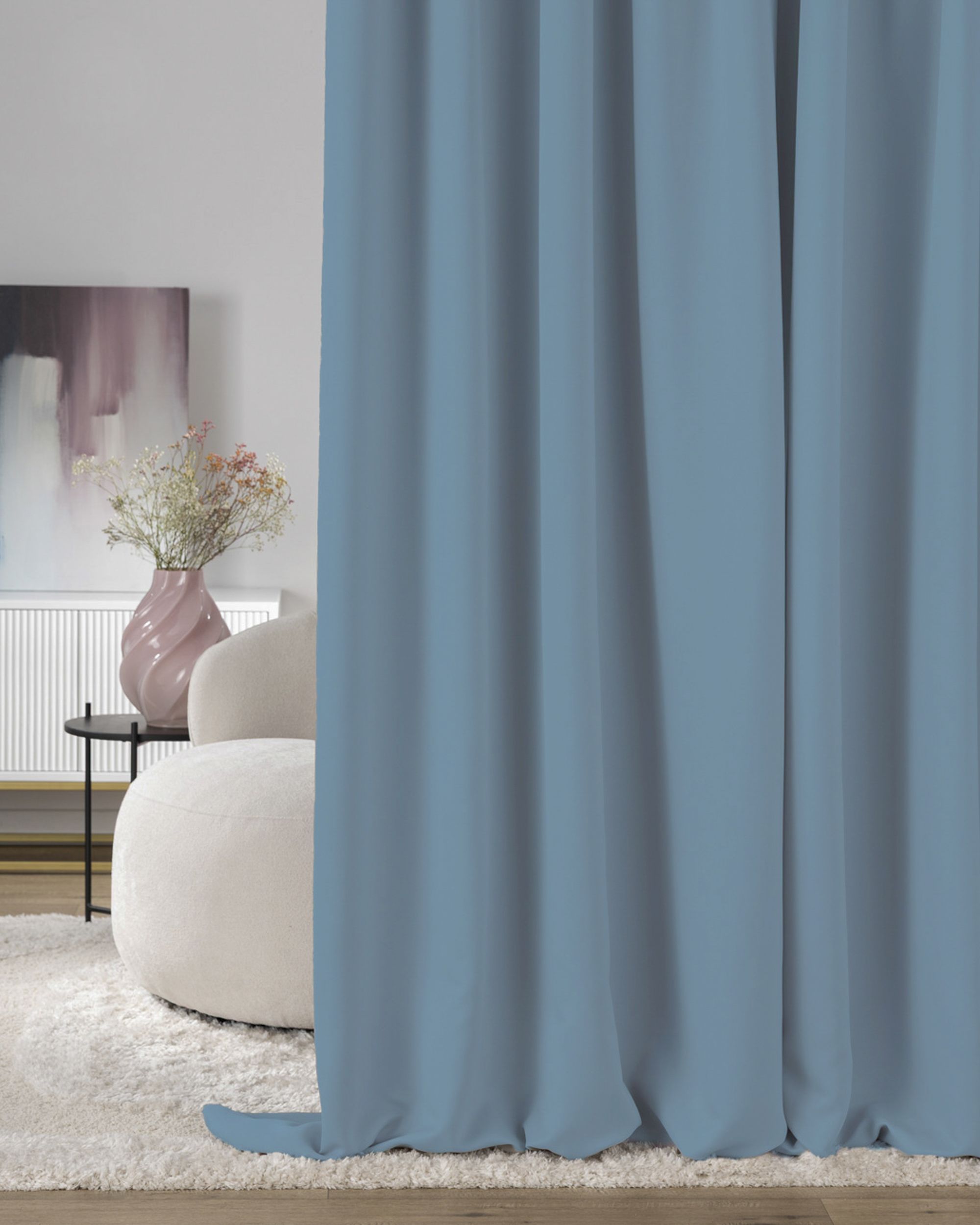 Verdunkelungsvorhang mit Falten-/Schlaufenband 140 x 280cm blau