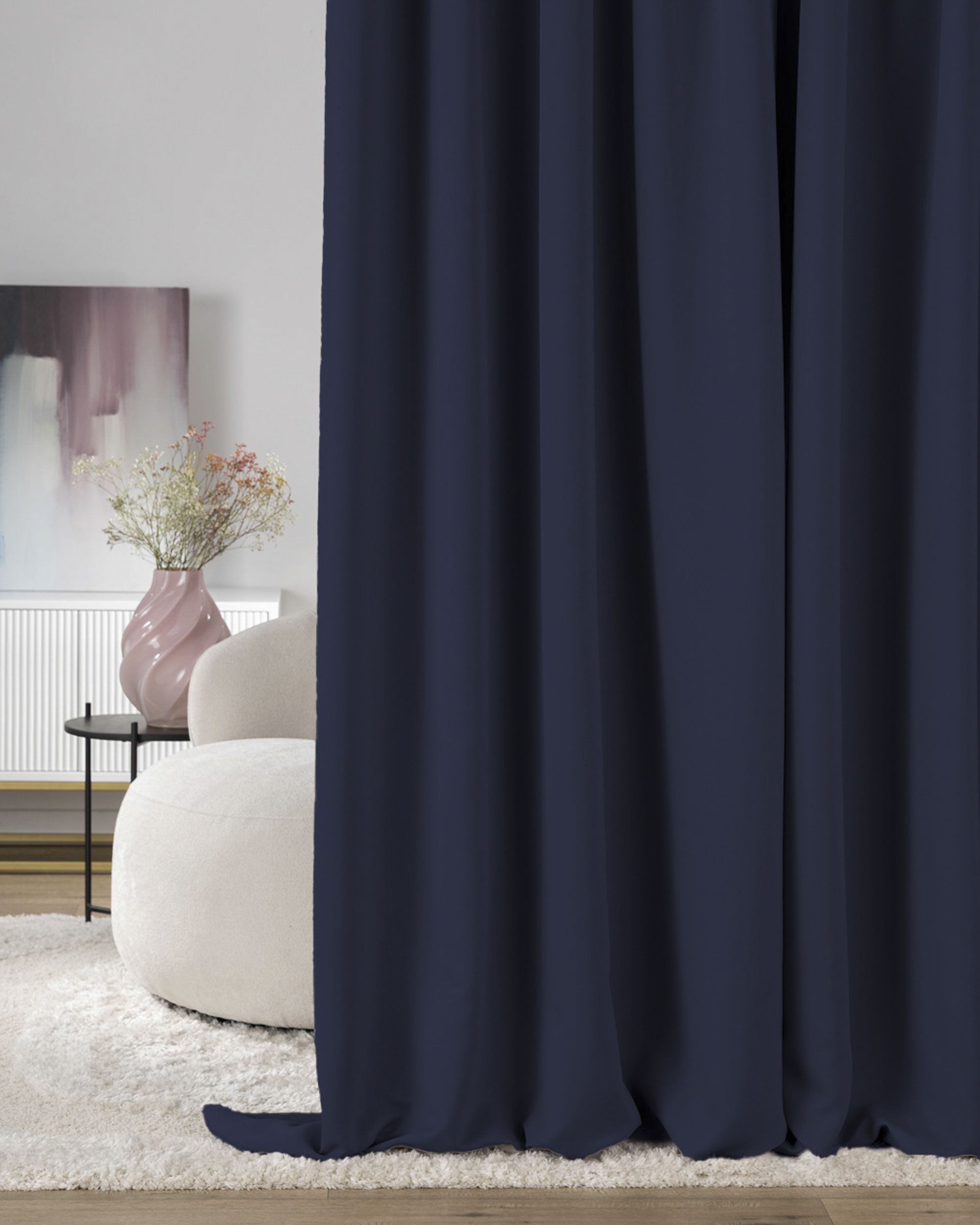 Verdunkelungsvorhang mit Falten-/Schlaufenband 140 x 280cm dunkelblau