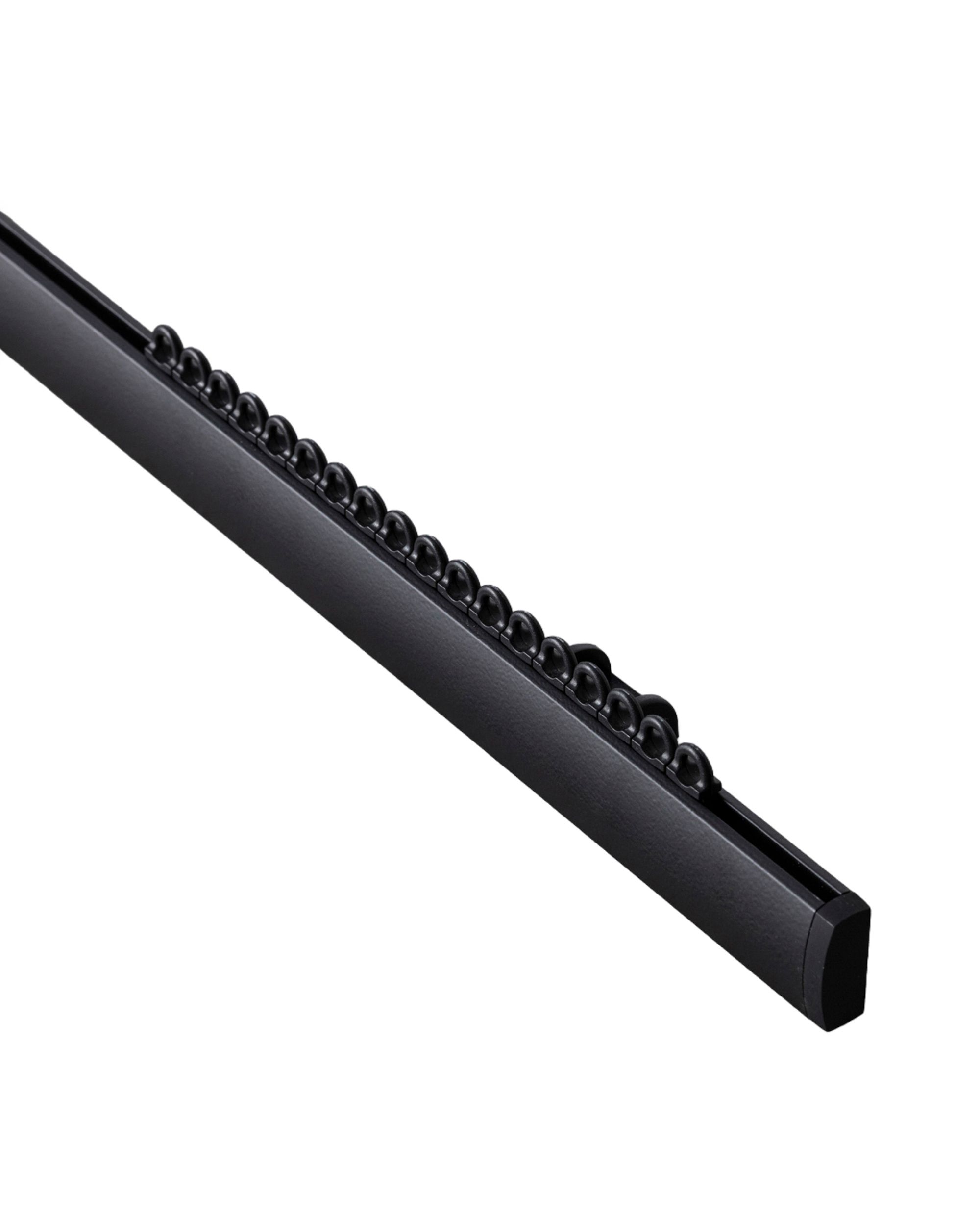 Aluminium-Gardinenschiene Premium einläufig 210 cm schwarz im Set