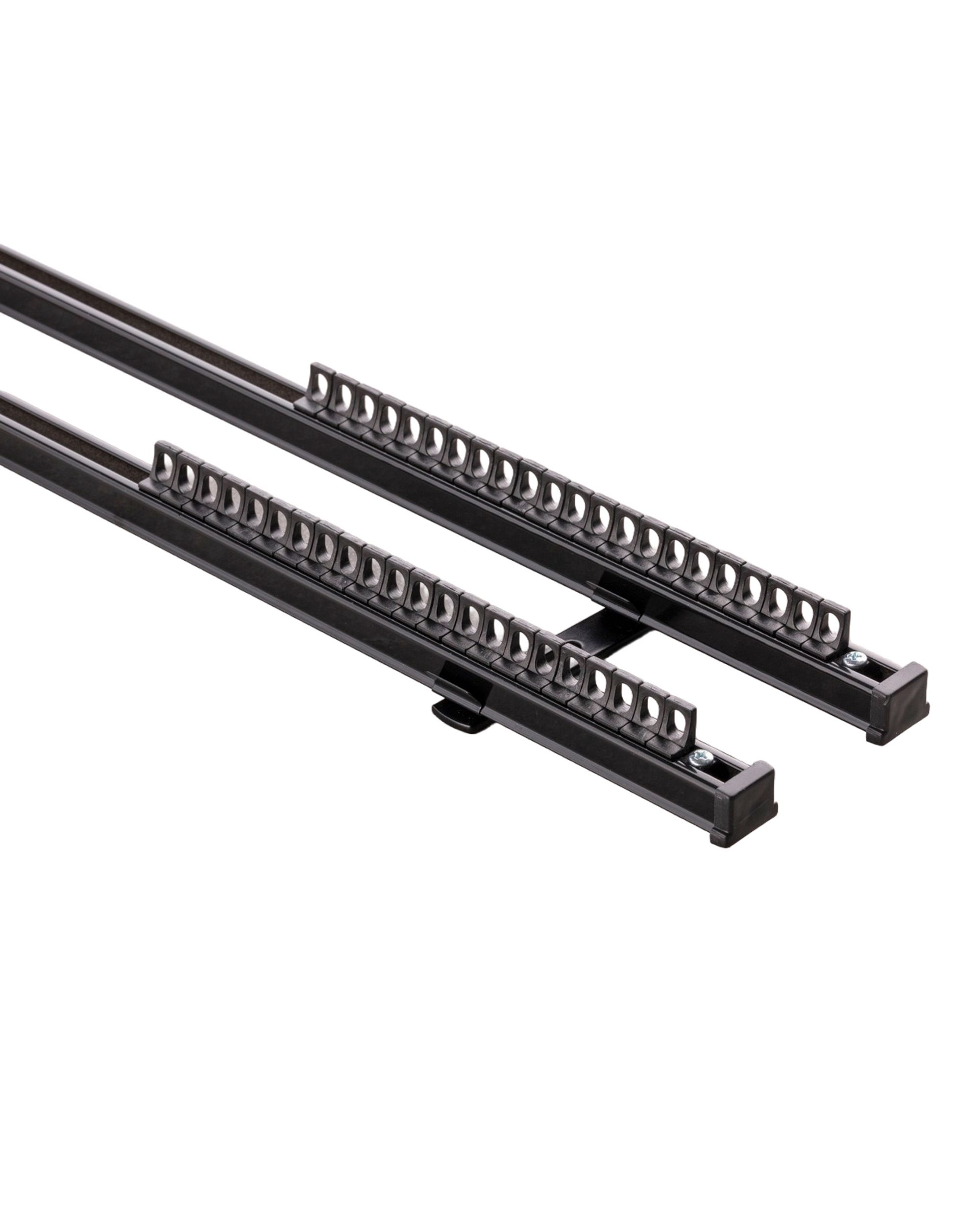 Aluminium-Gardinenscheine 2-läufig im Set 180cm schwarz