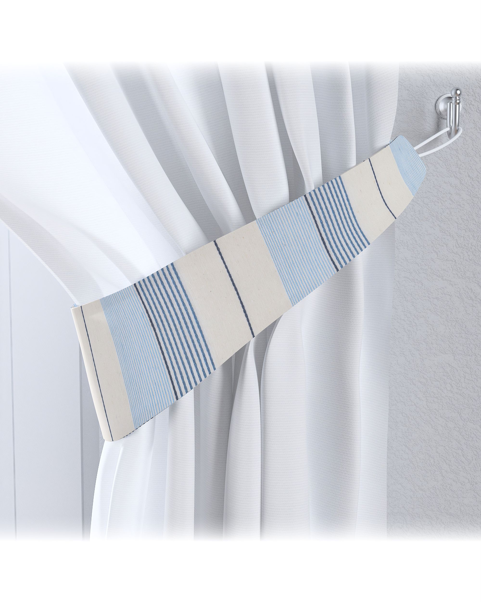 Raffhalter Victoria Farbe blau Stoff strukturiert, gemustert
