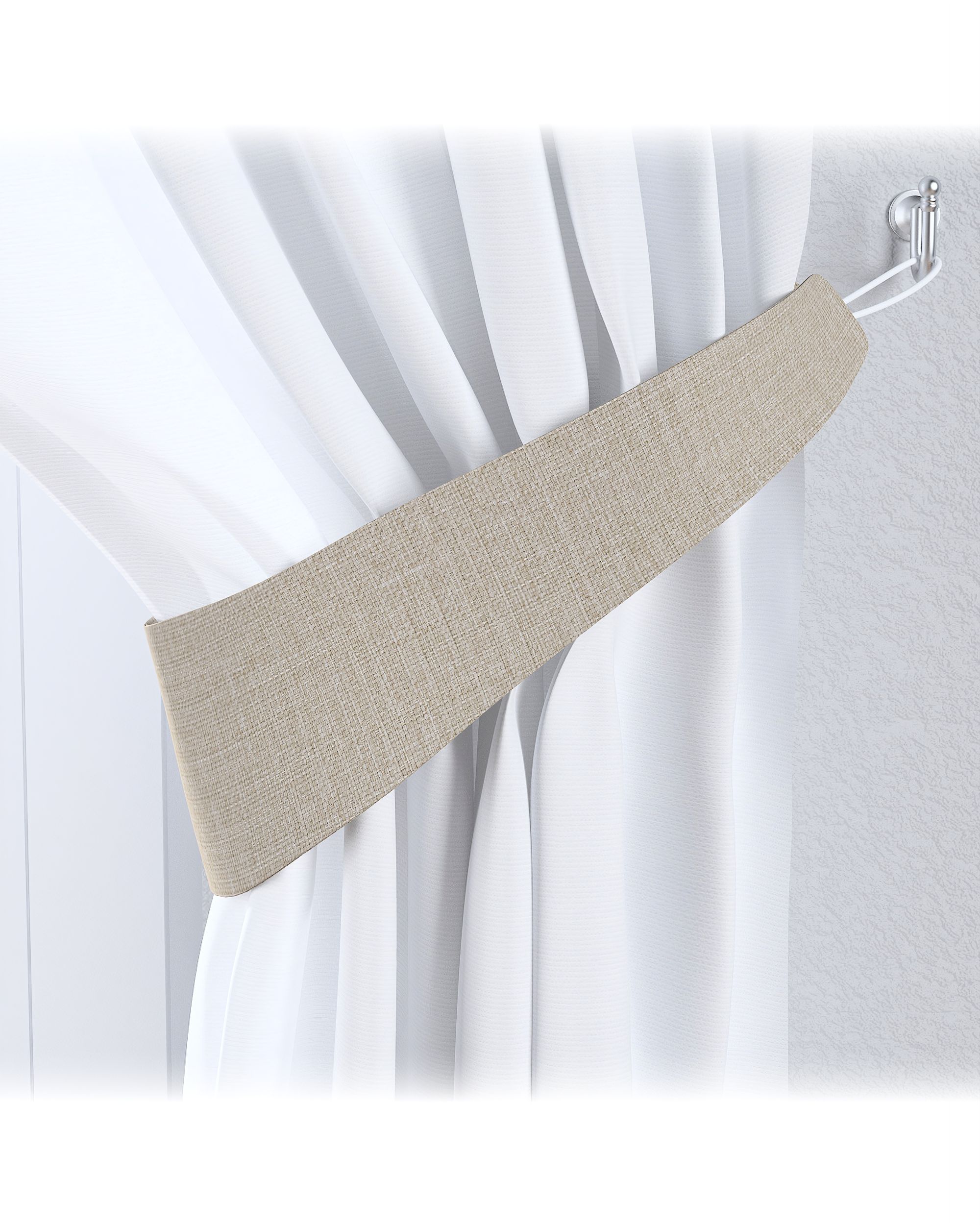 Raffhalter Victoria Farbe beige Stoff strukturiert, verdunkelnd