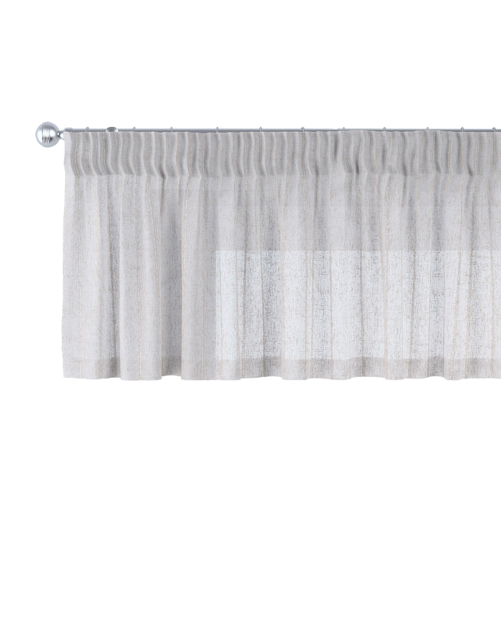 Kurzgardine mit Kräuselband Farbe beige Stoff halbtransparent, strukturiert, gemustert