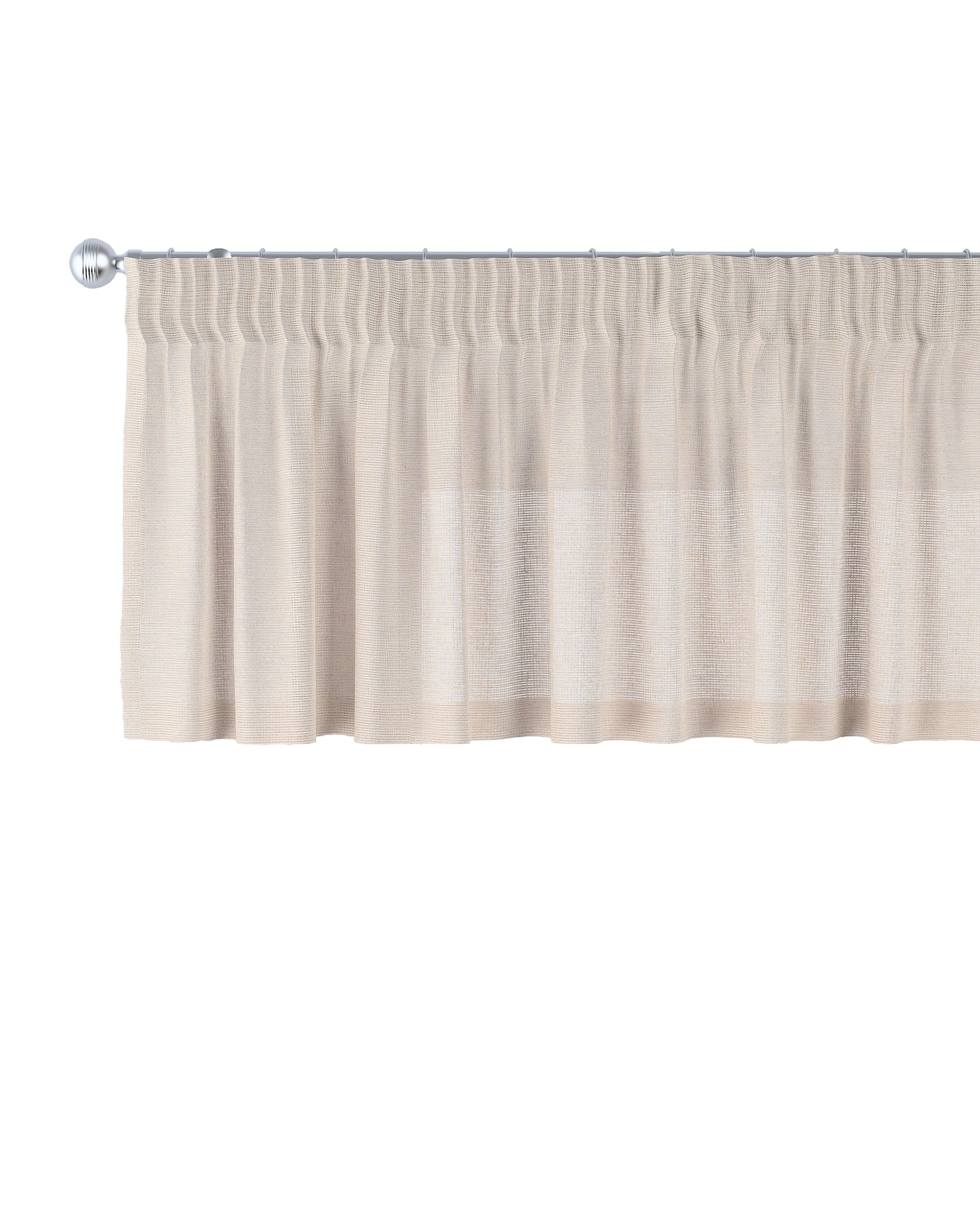 Kurzgardine mit Kräuselband Farbe beige Stoff halbtransparent, strukturiert