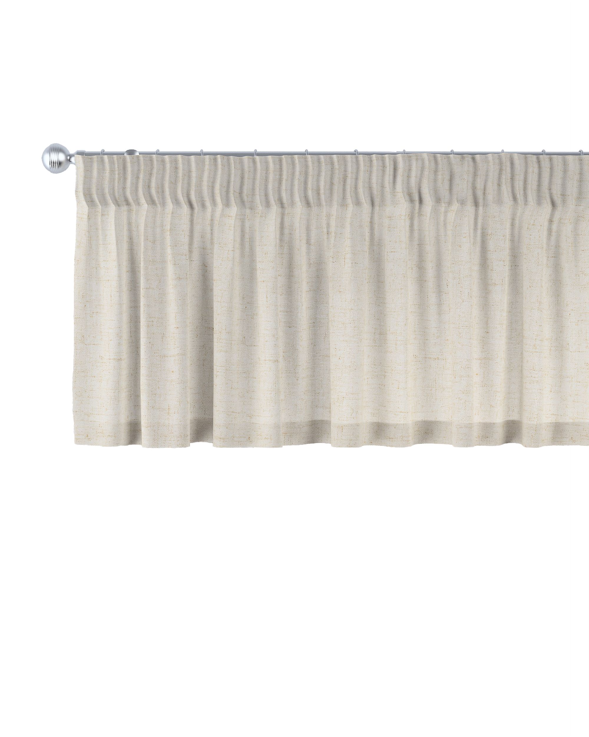 Kurzgardine mit Kräuselband Farbe beige Stoff halbtransparent