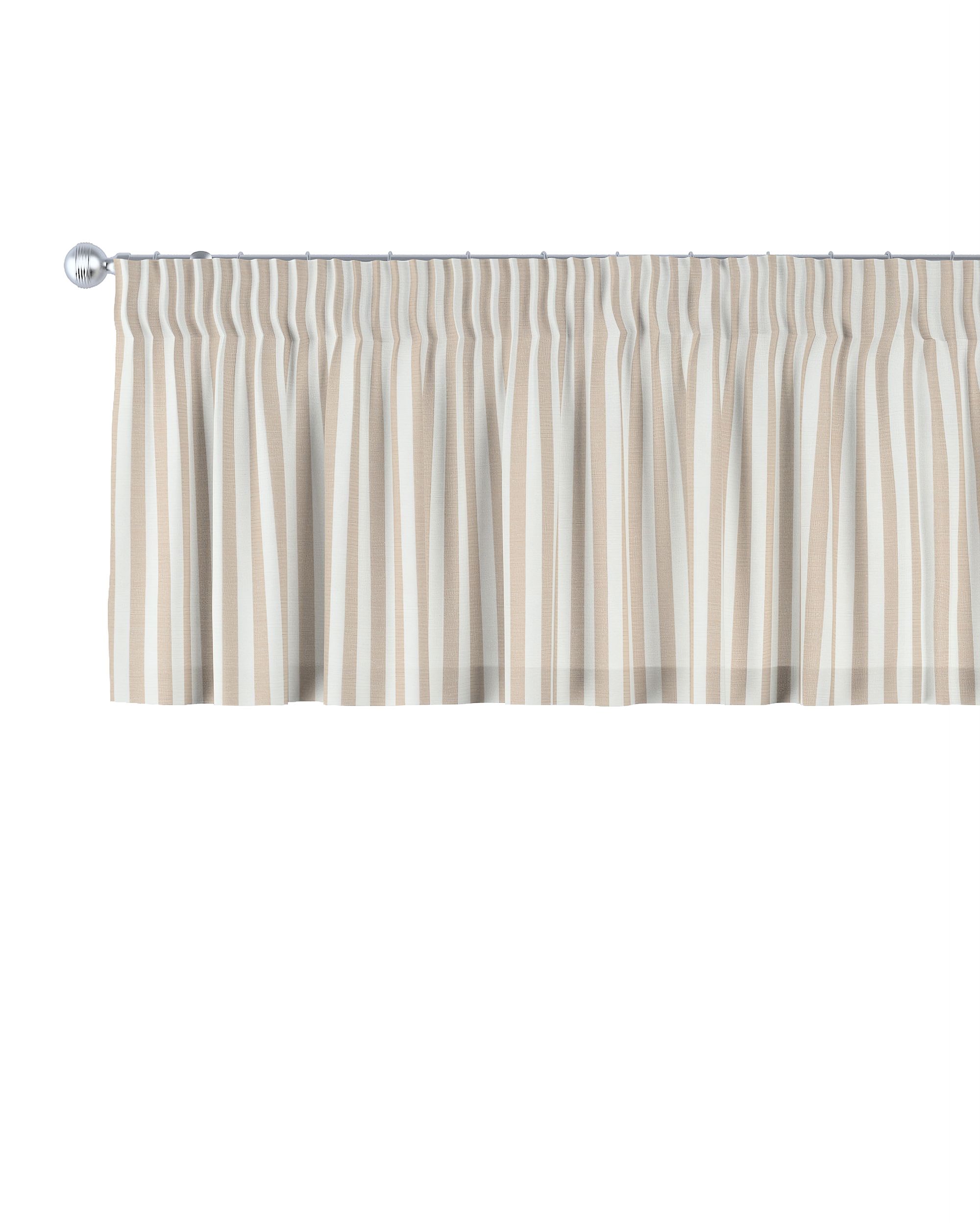 Kurzgardine mit Kräuselband Farbe beige Stoff gemustert