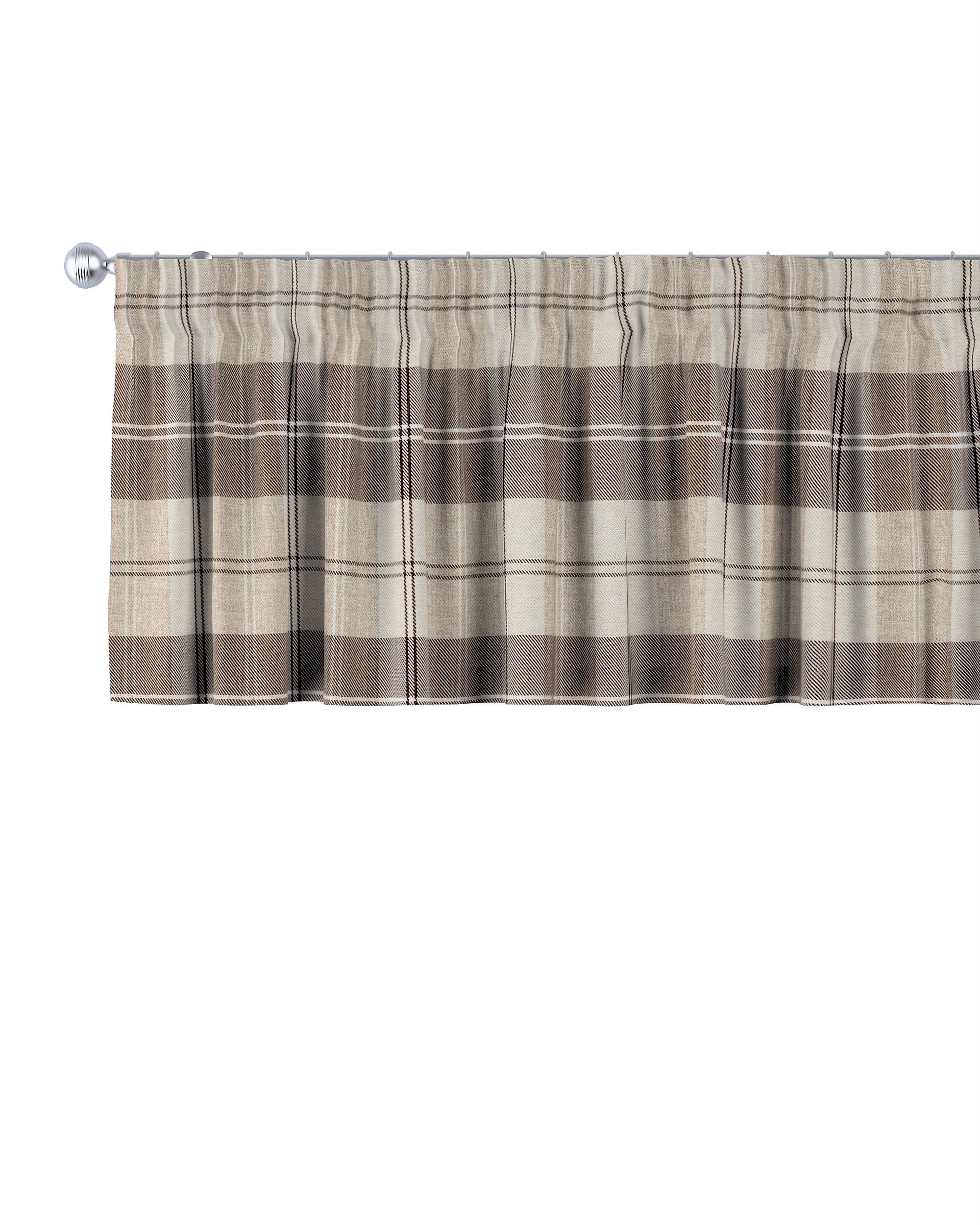 Kurzgardine mit Kräuselband Farbe beige Stoff strukturiert, gemustert