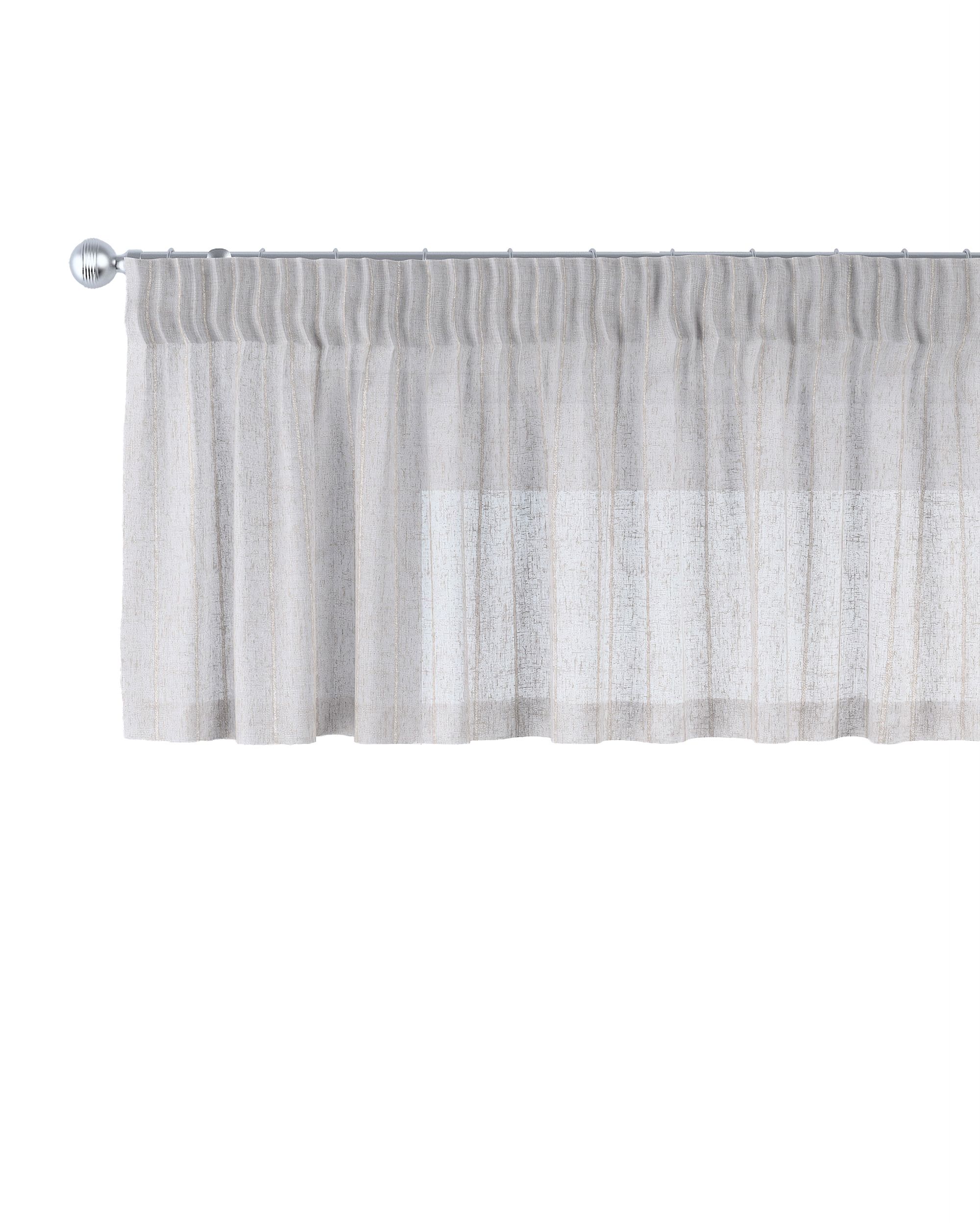 Kurzgardine mit Kräuselband Farbe beige Stoff halbtransparent, strukturiert, gemustert
