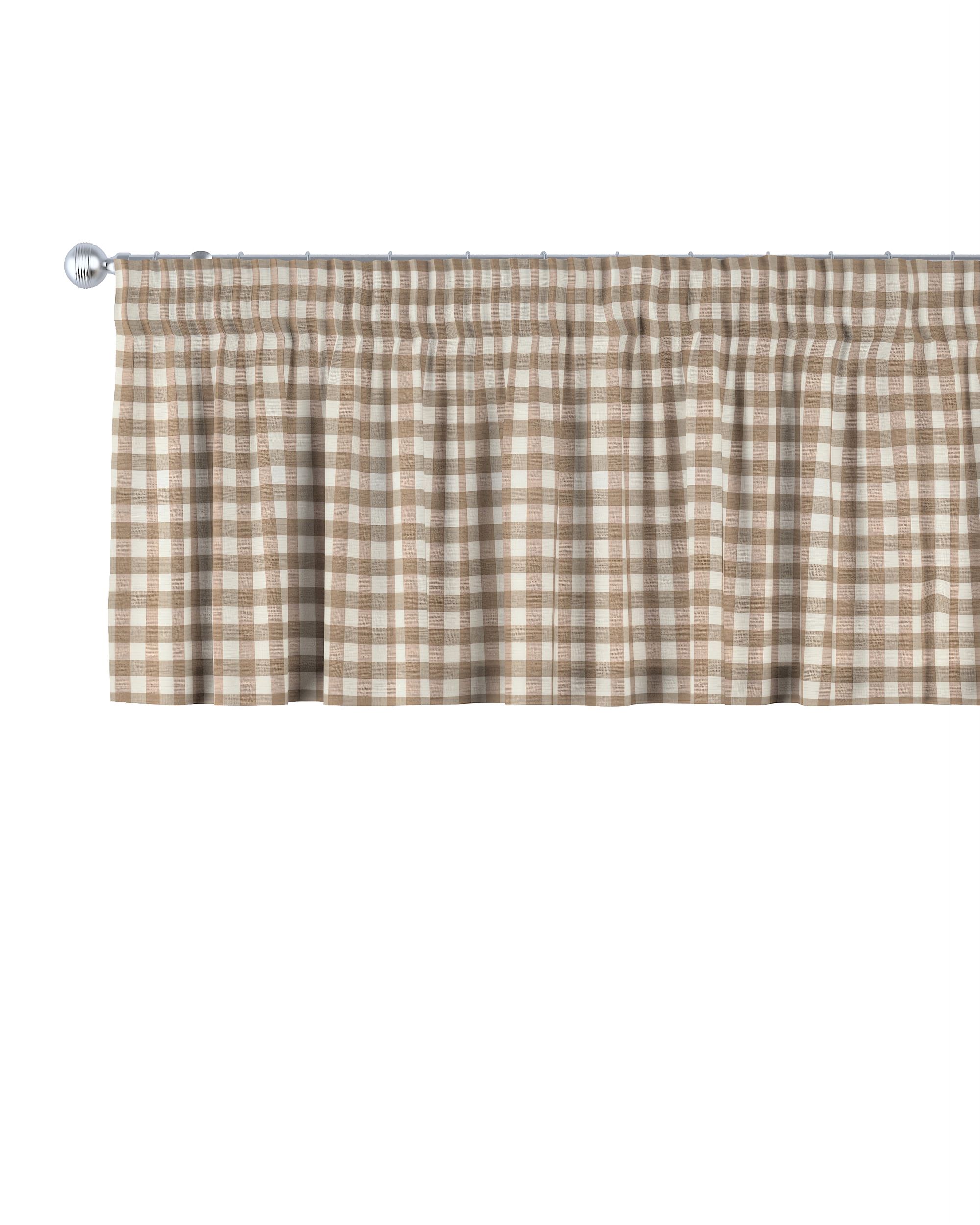 Kurzgardine mit Kräuselband Farbe beige Stoff gemustert