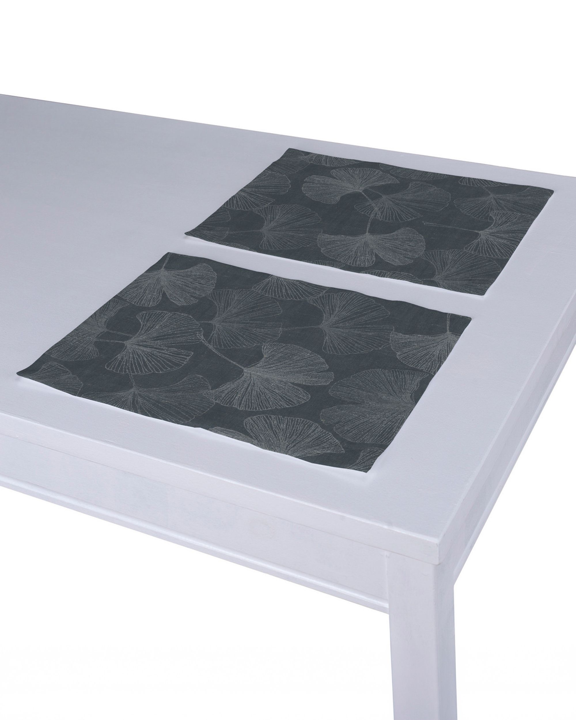 Tischset 2 Stck. Farbe grau Stoff glänzend, gemustert