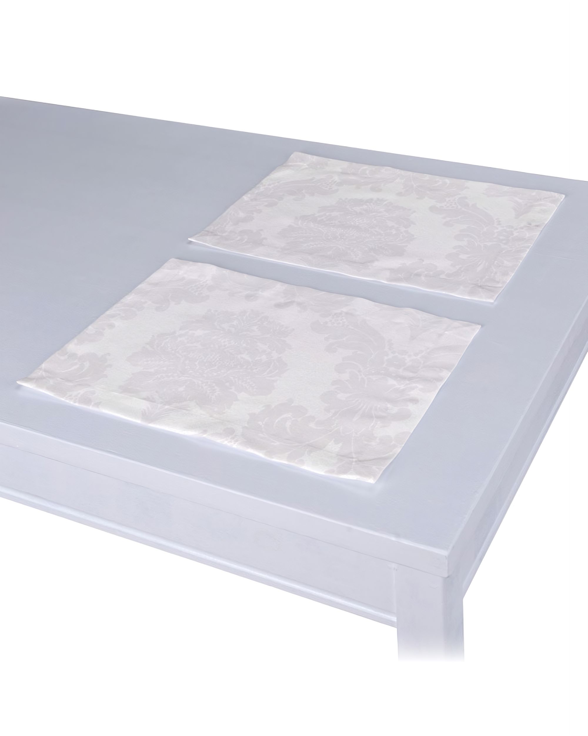 Tischset 2 Stck. Farbe weiß Stoff glänzend, strukturiert, gemustert