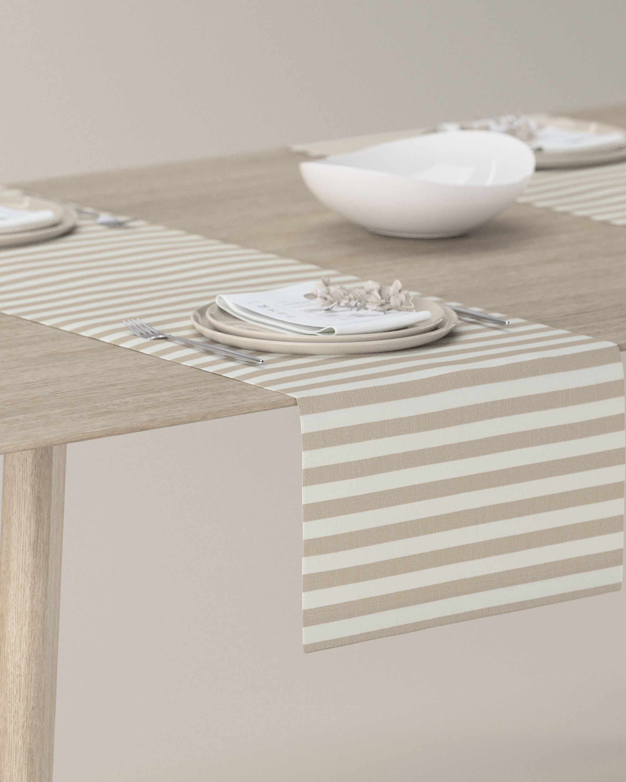 Tischläufer Farbe beige Stoff gemustert