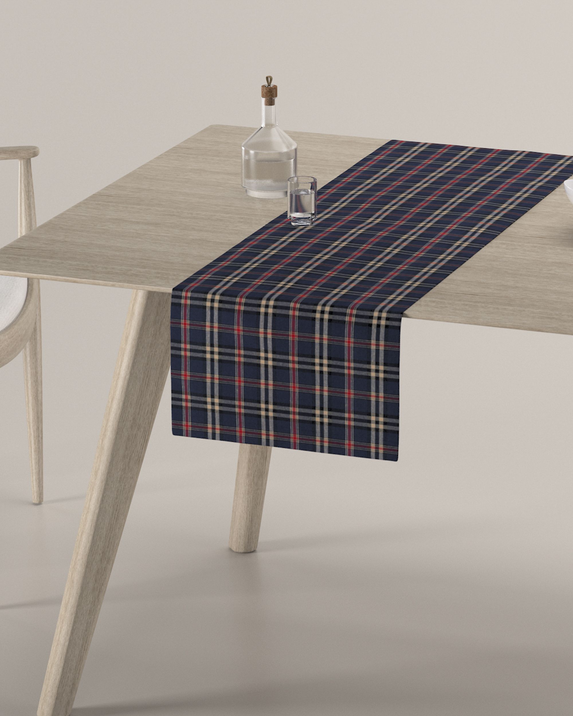 Tischläufer Farbe dunkelblau Stoff gemustert (hover)