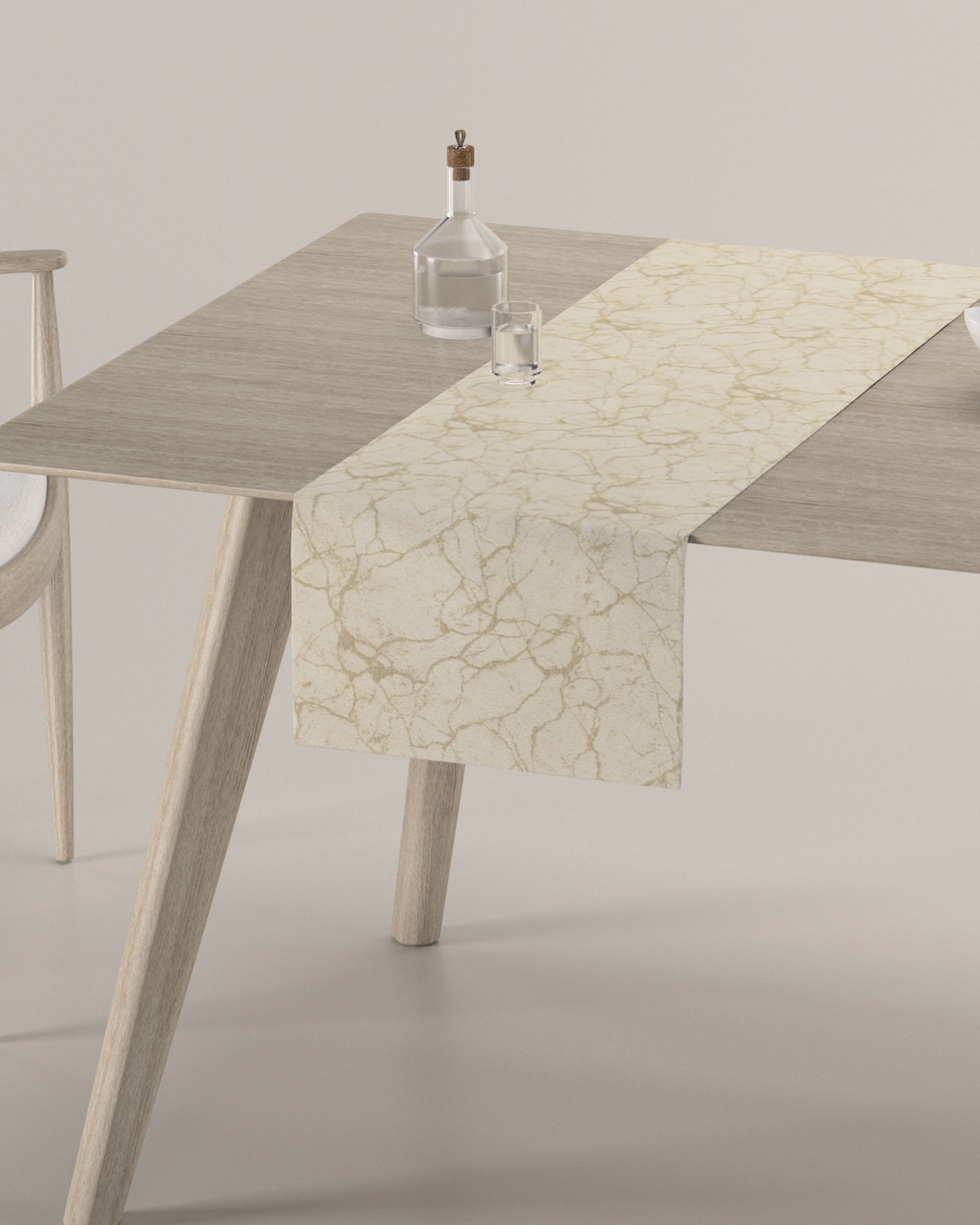 Tischläufer Farbe beige Stoff glänzend, gemustert (hover)