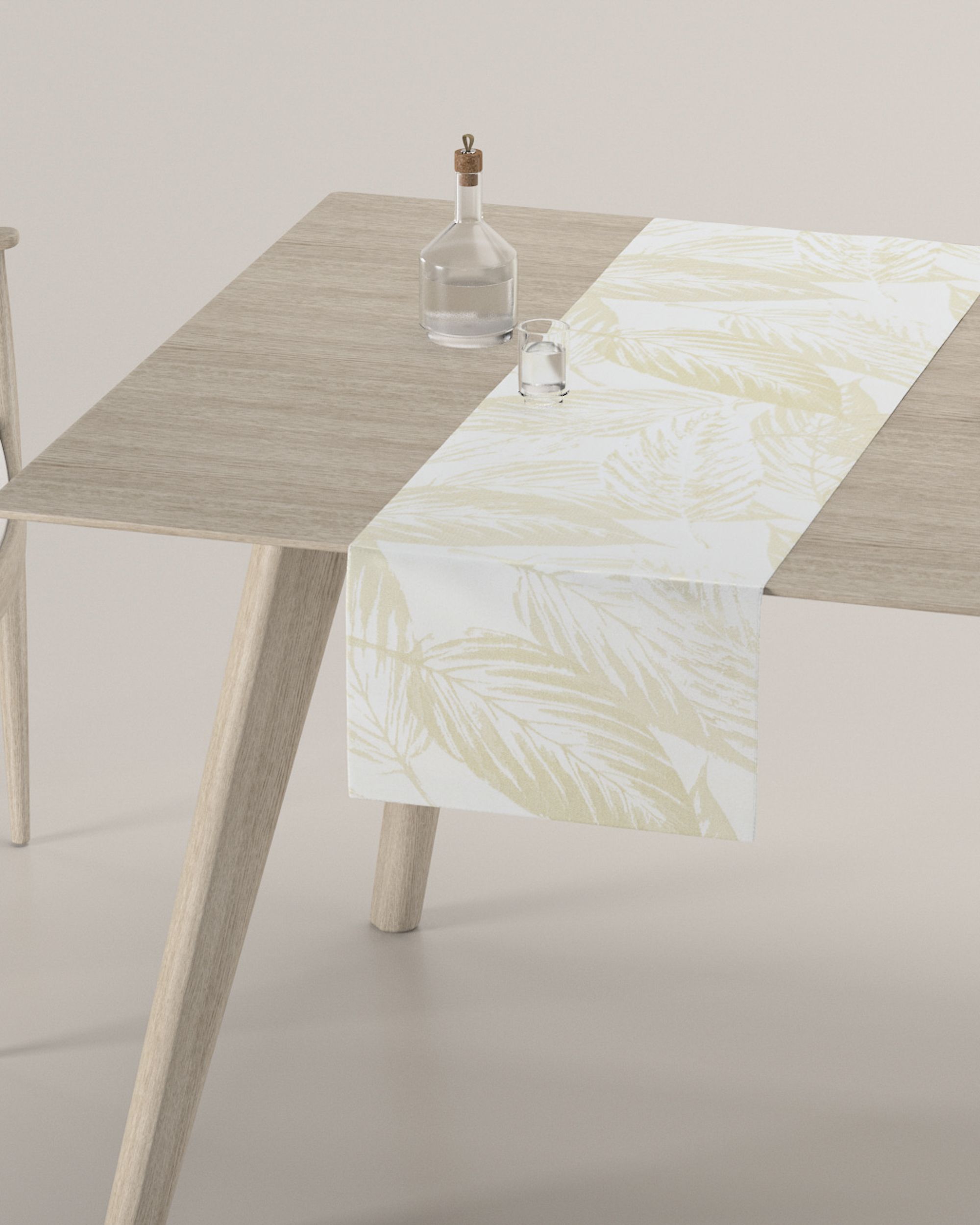 Tischläufer Farbe creme Stoff glänzend, strukturiert, gemustert