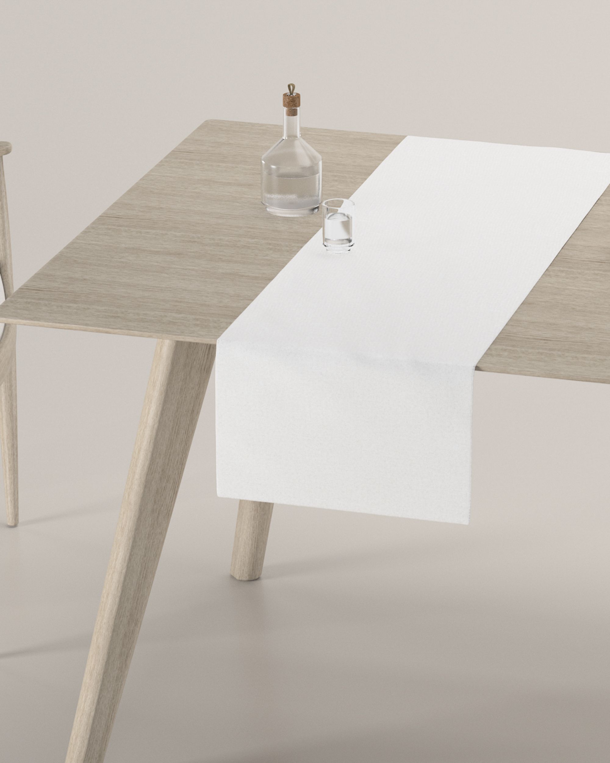 Tischläufer Farbe weiß Stoff strukturiert, verdunkelnd (hover)