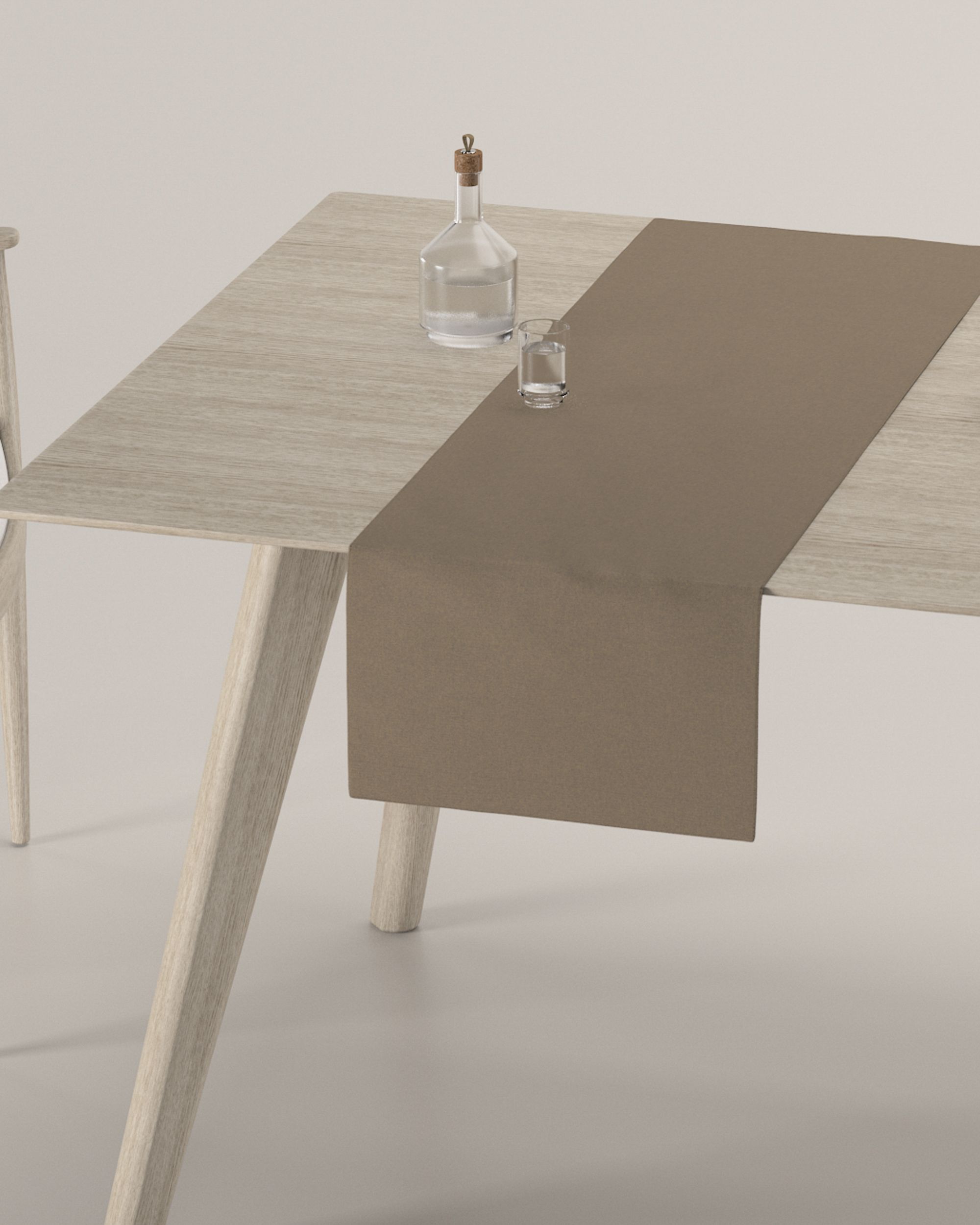 Tischläufer Farbe braun Stoff strukturiert, verdunkelnd (hover)