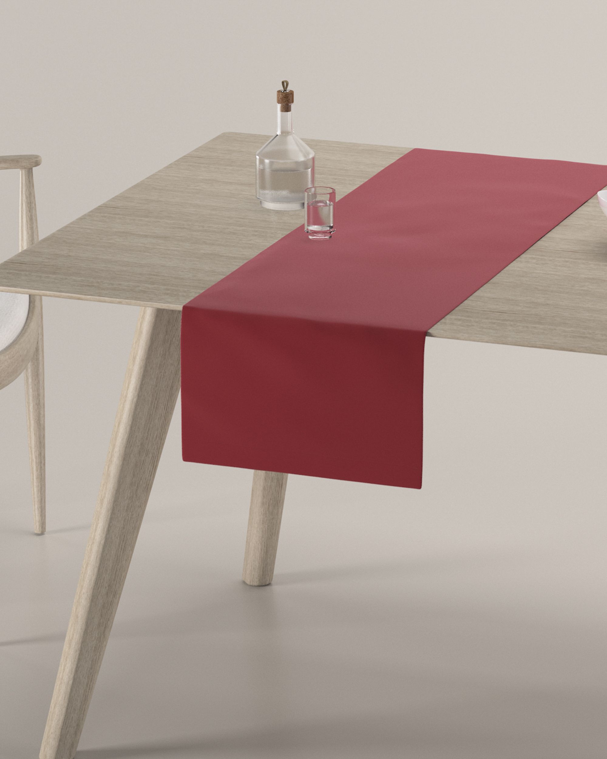 Tischläufer Farbe rot Stoff glänzend, samt (hover)