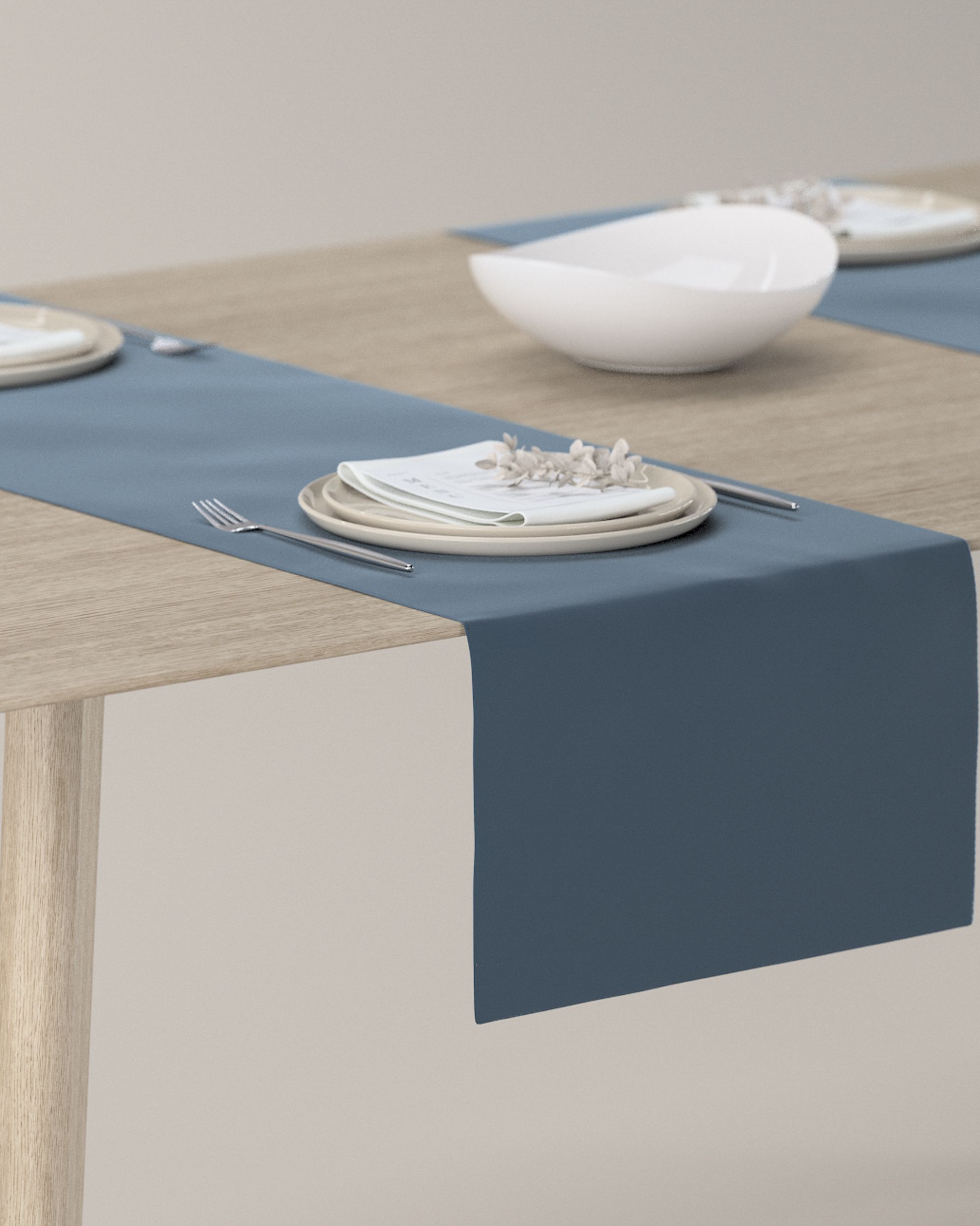 Tischläufer Farbe blau Stoff glänzend, samt