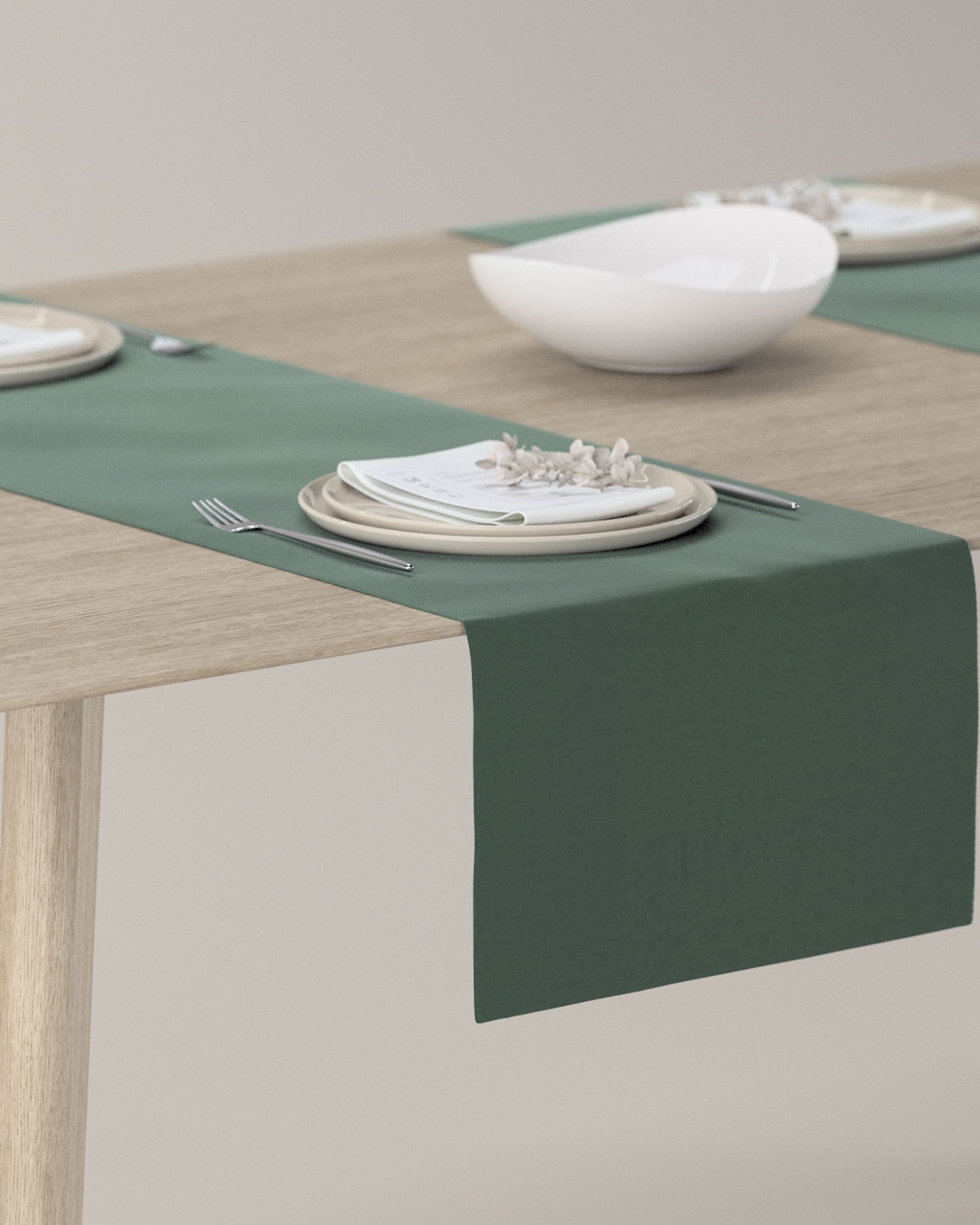Tischläufer Farbe grün Stoff glänzend, samt