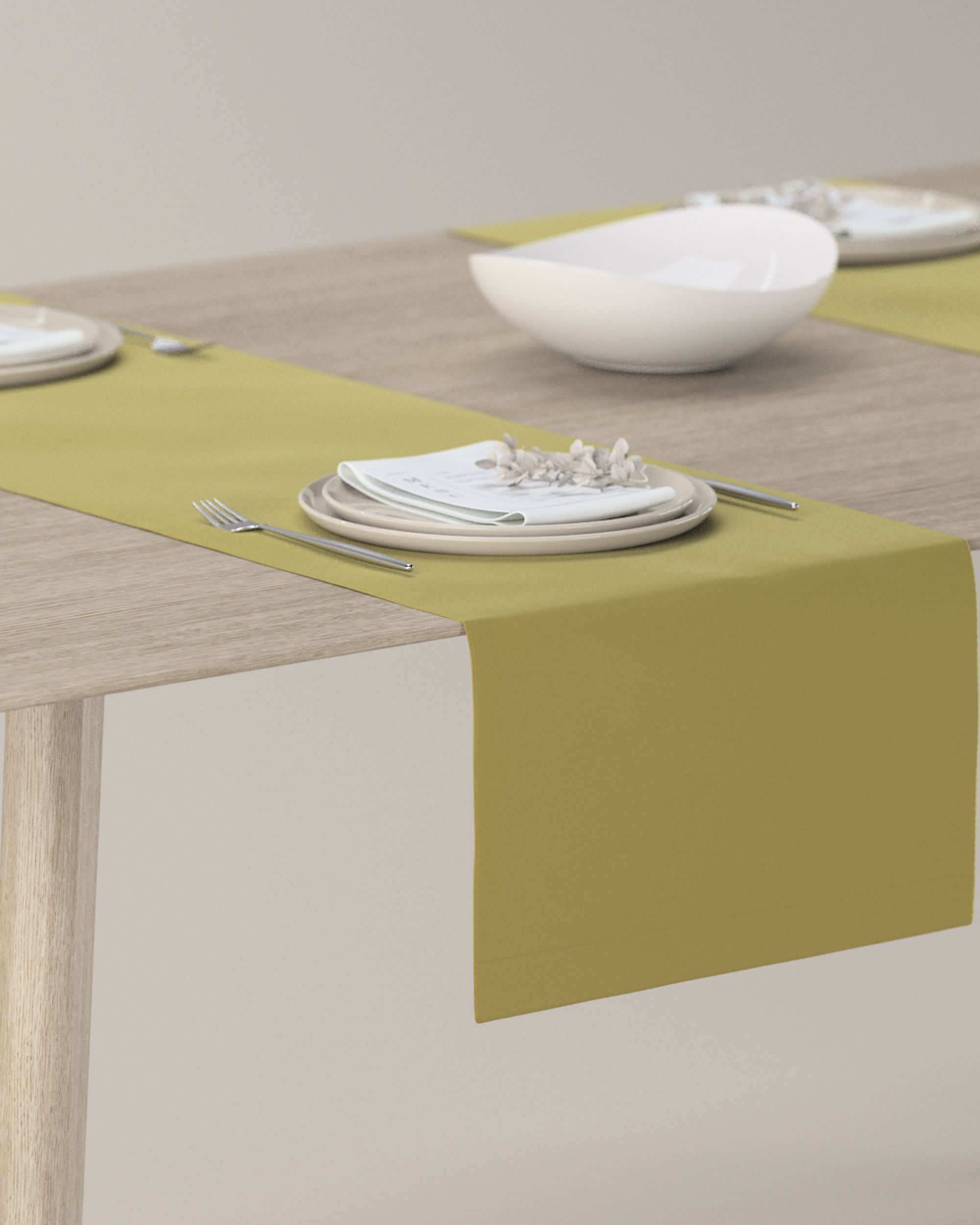 Tischläufer Farbe grün Stoff glänzend, samt