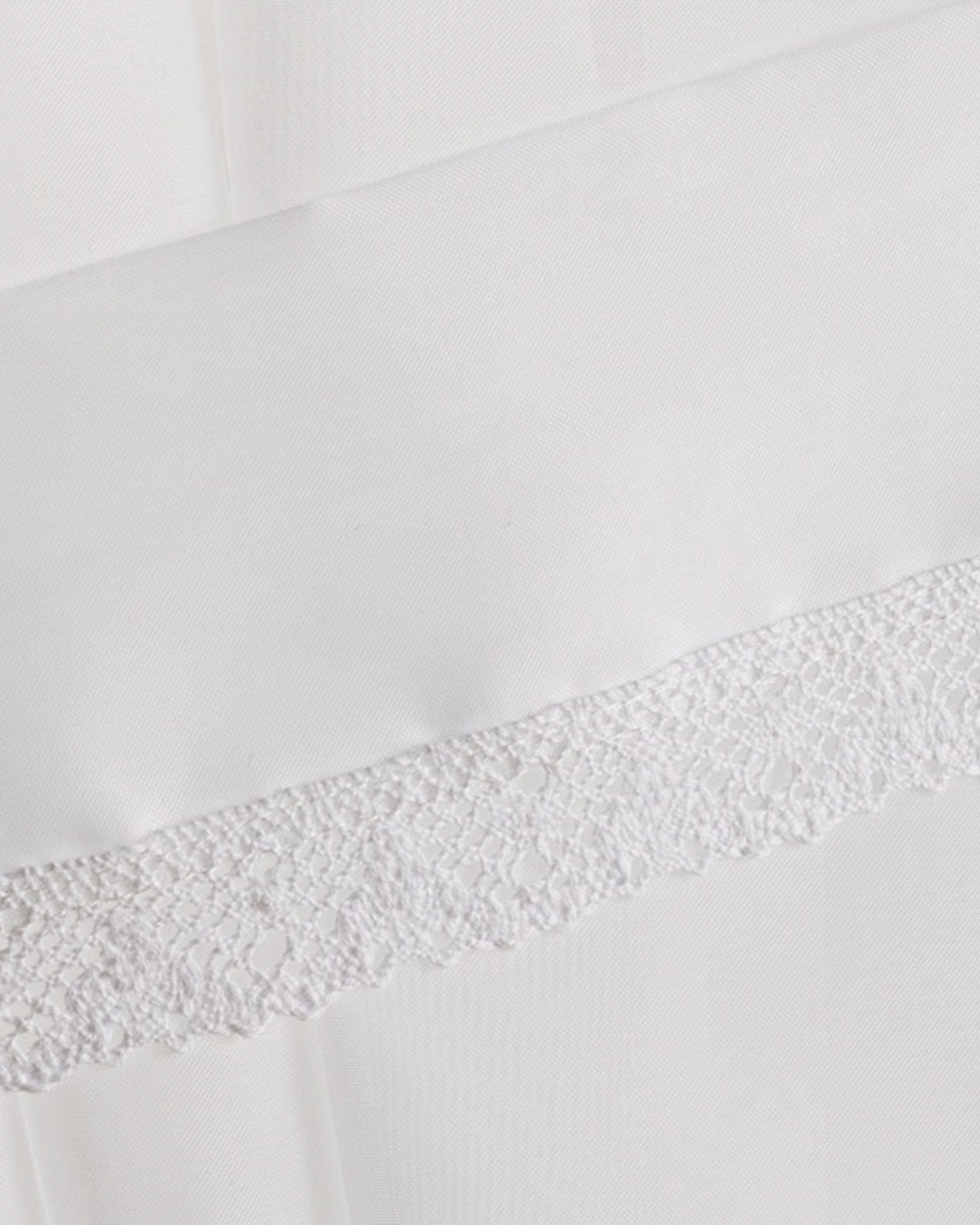 Gardinen Lily 2 Stck. aus Voile ecru mit Baumwollspitze Farbe weiß Stoff halbtransparent, glänzend