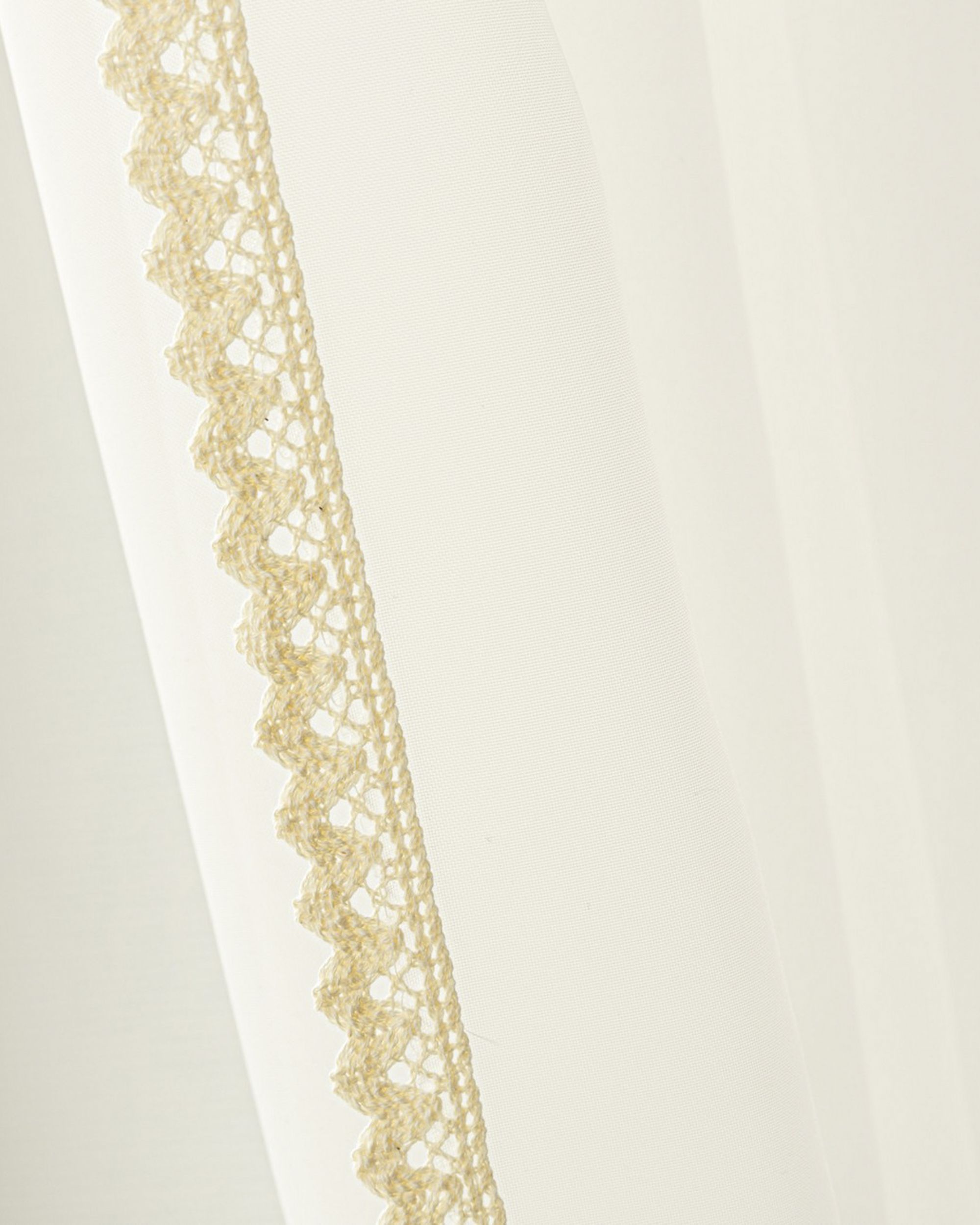 Gardinen Lily 2 Stck. aus Voile ecru mit Baumwollspitze Farbe creme Stoff halbtransparent, glänzend (hover)