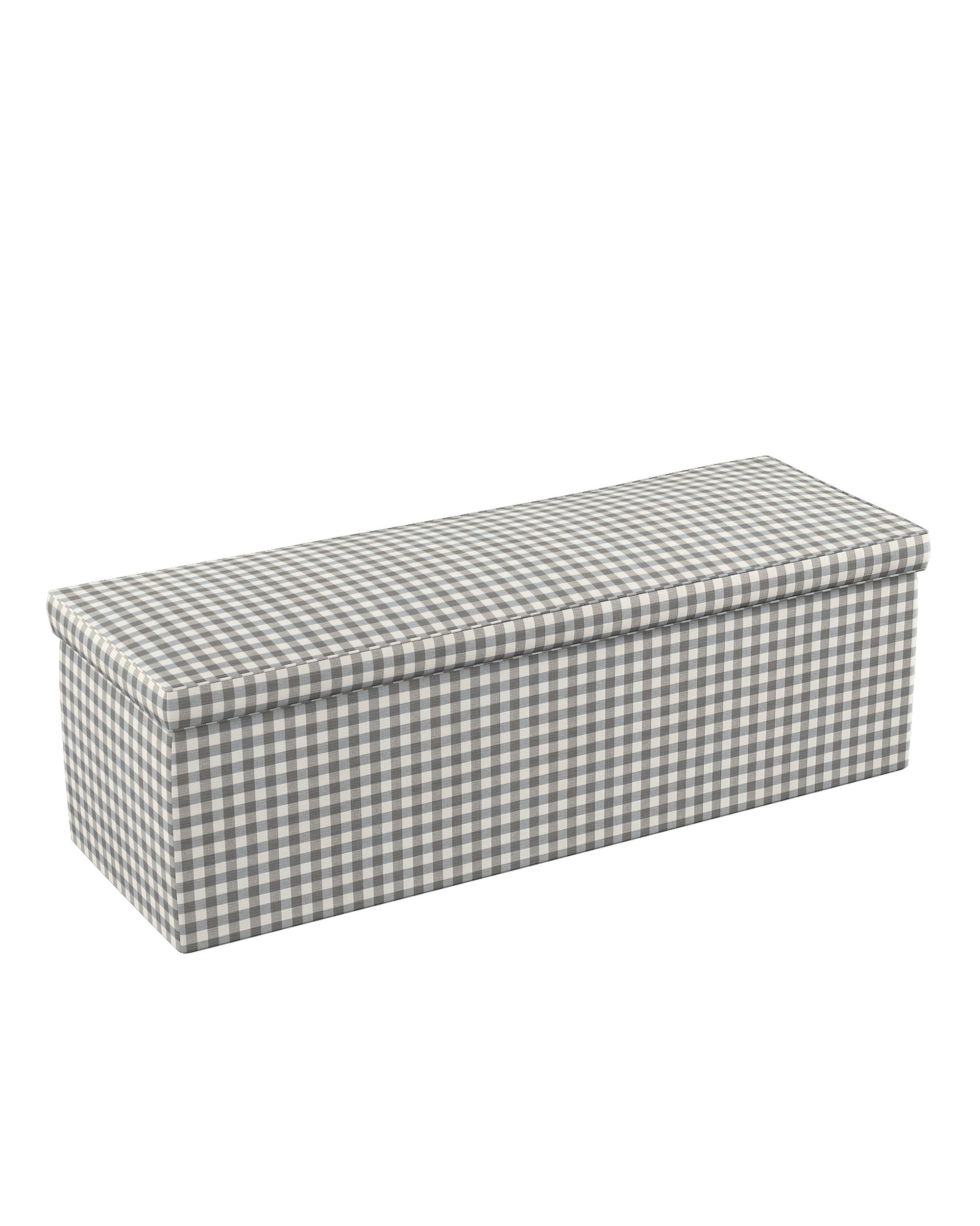 Truhe Farbe grau Stoff gemustert