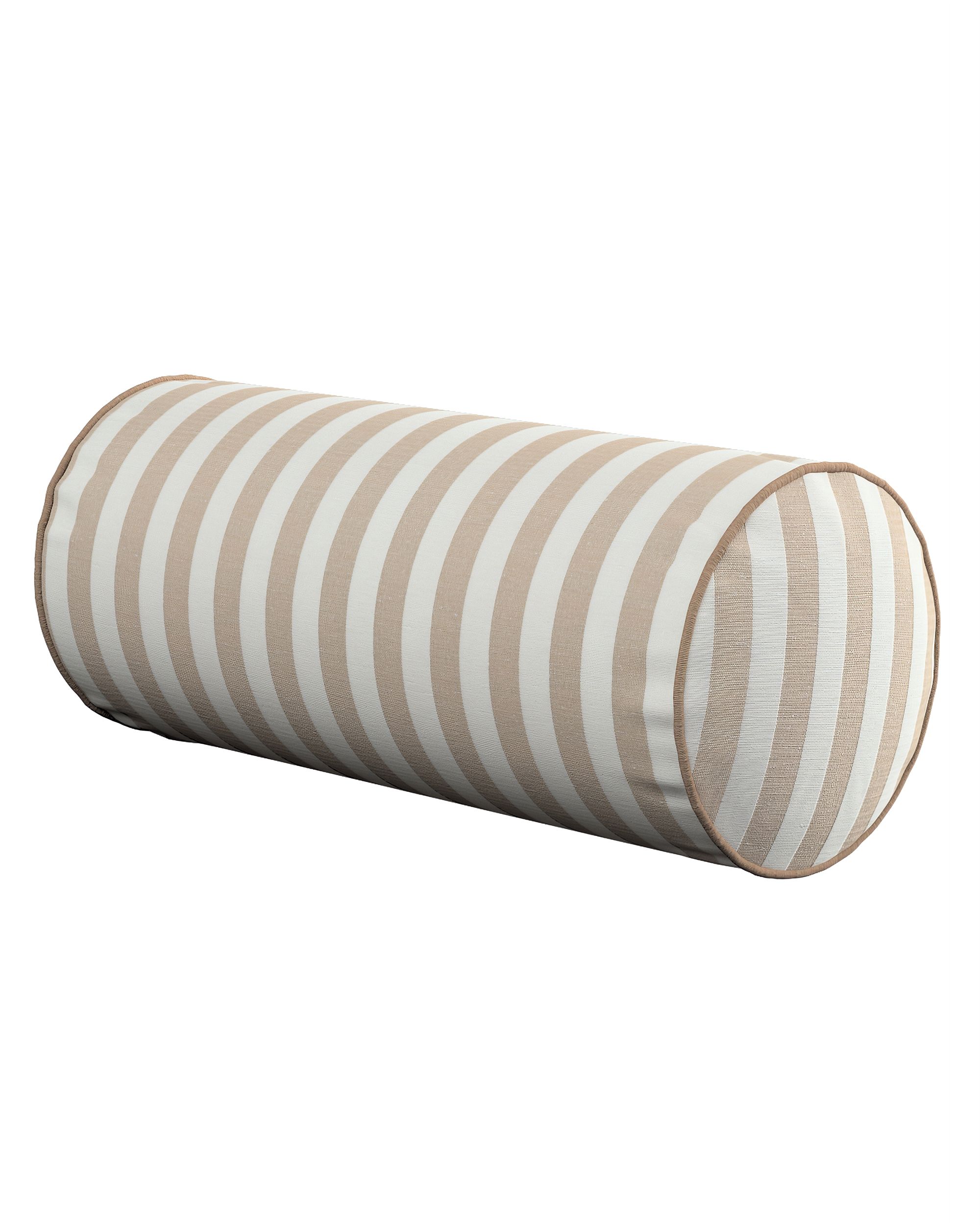 Einfache Nackenrolle Farbe beige Stoff gemustert