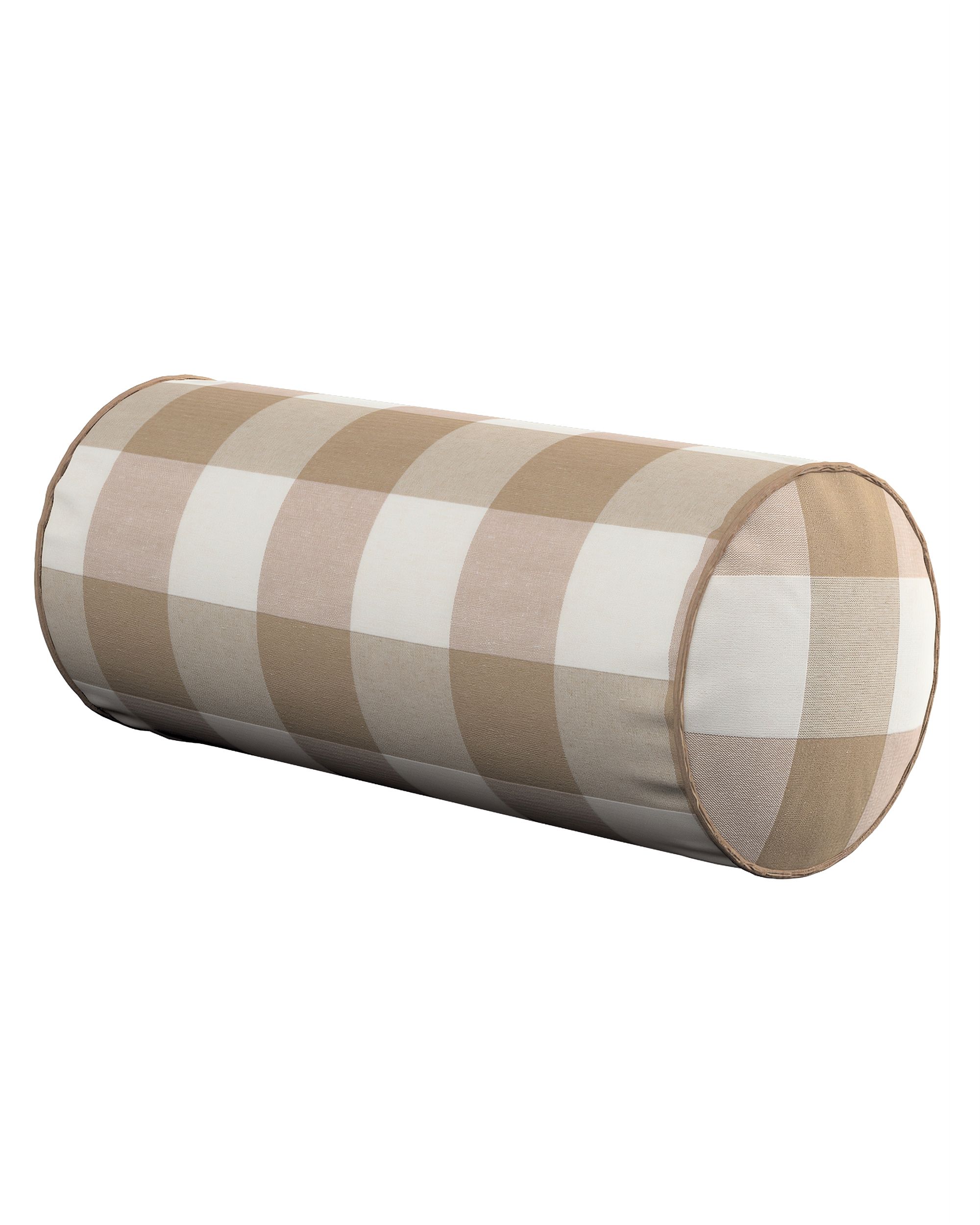 Einfache Nackenrolle Farbe beige Stoff gemustert