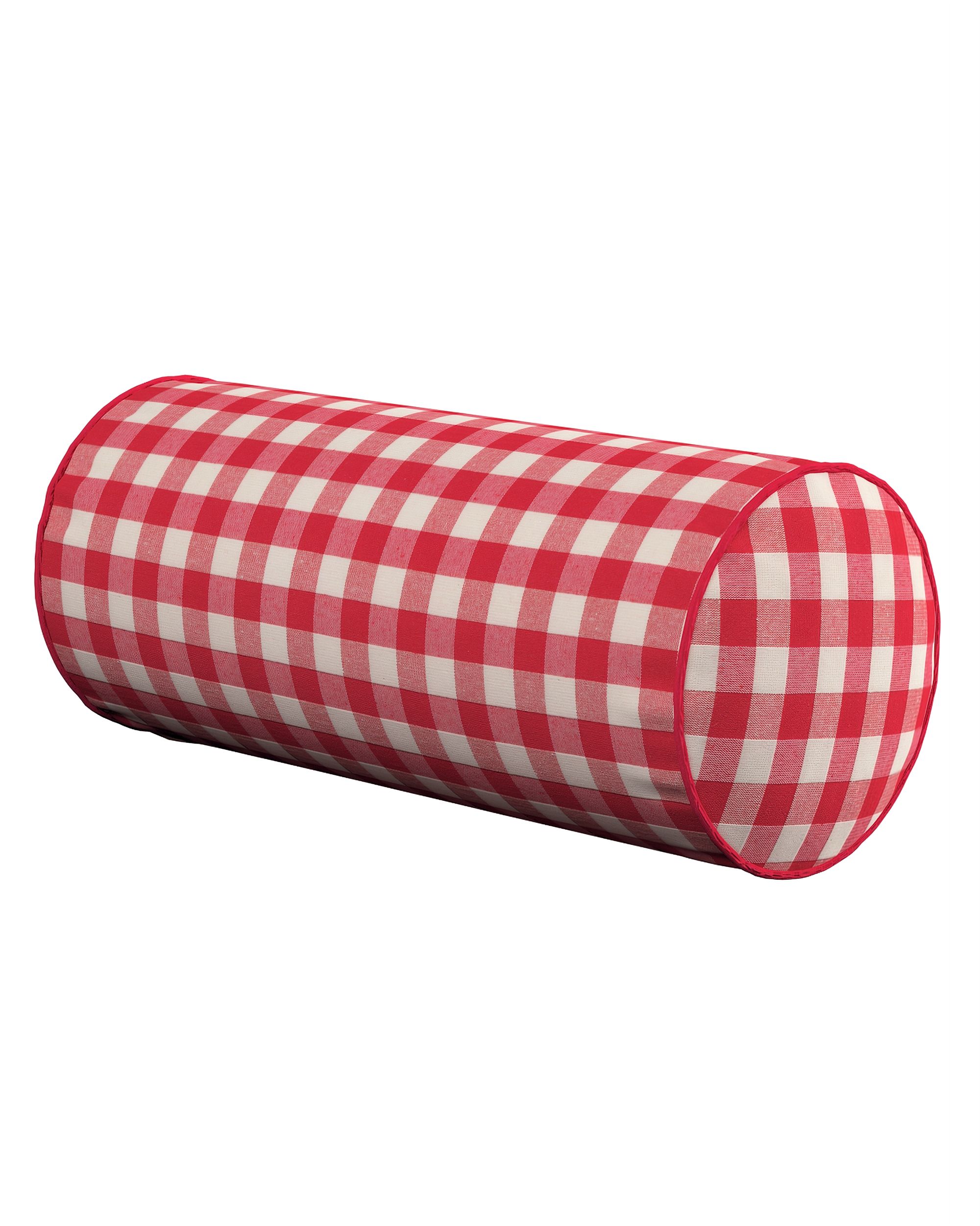 Einfache Nackenrolle Farbe rot Stoff gemustert