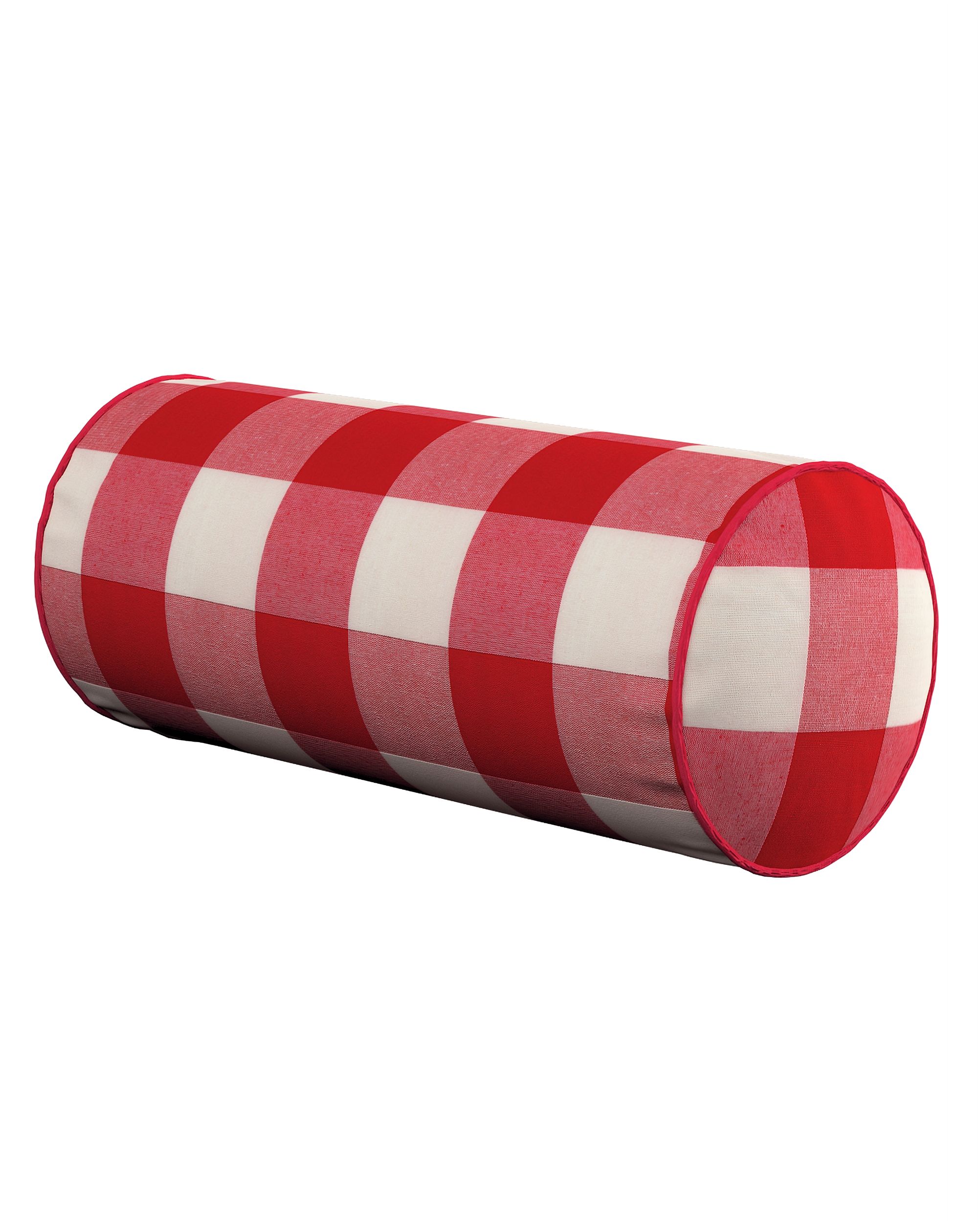 Einfache Nackenrolle Farbe rot Stoff gemustert