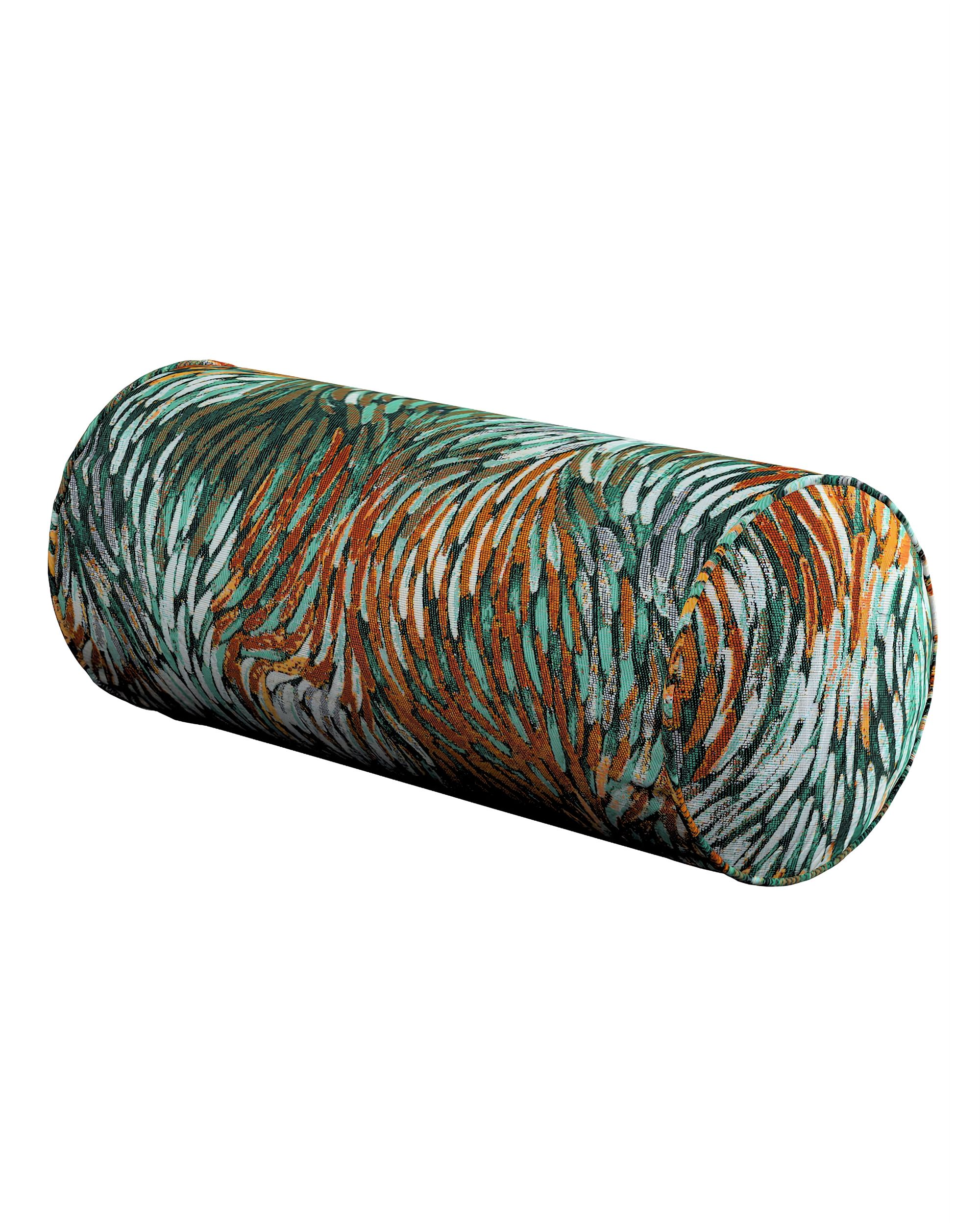 Einfache Nackenrolle Farbe bunt Stoff strukturiert, gemustert