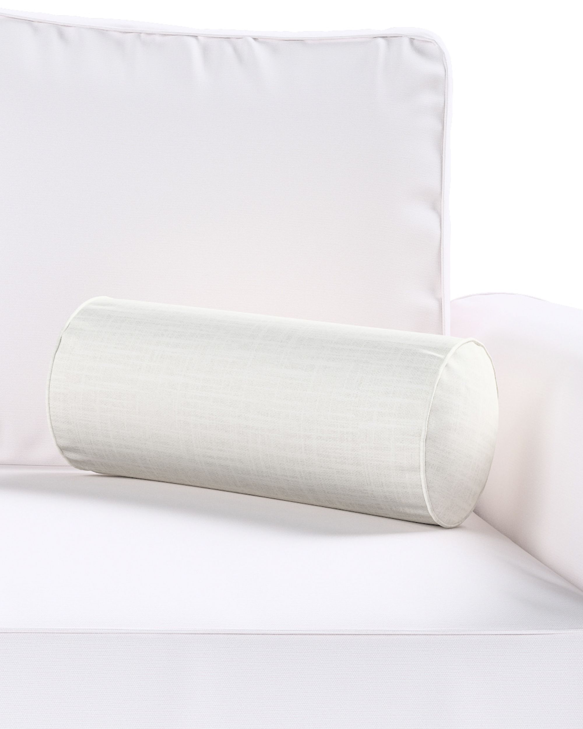 Einfache Nackenrolle Farbe creme Stoff strukturiert (hover)