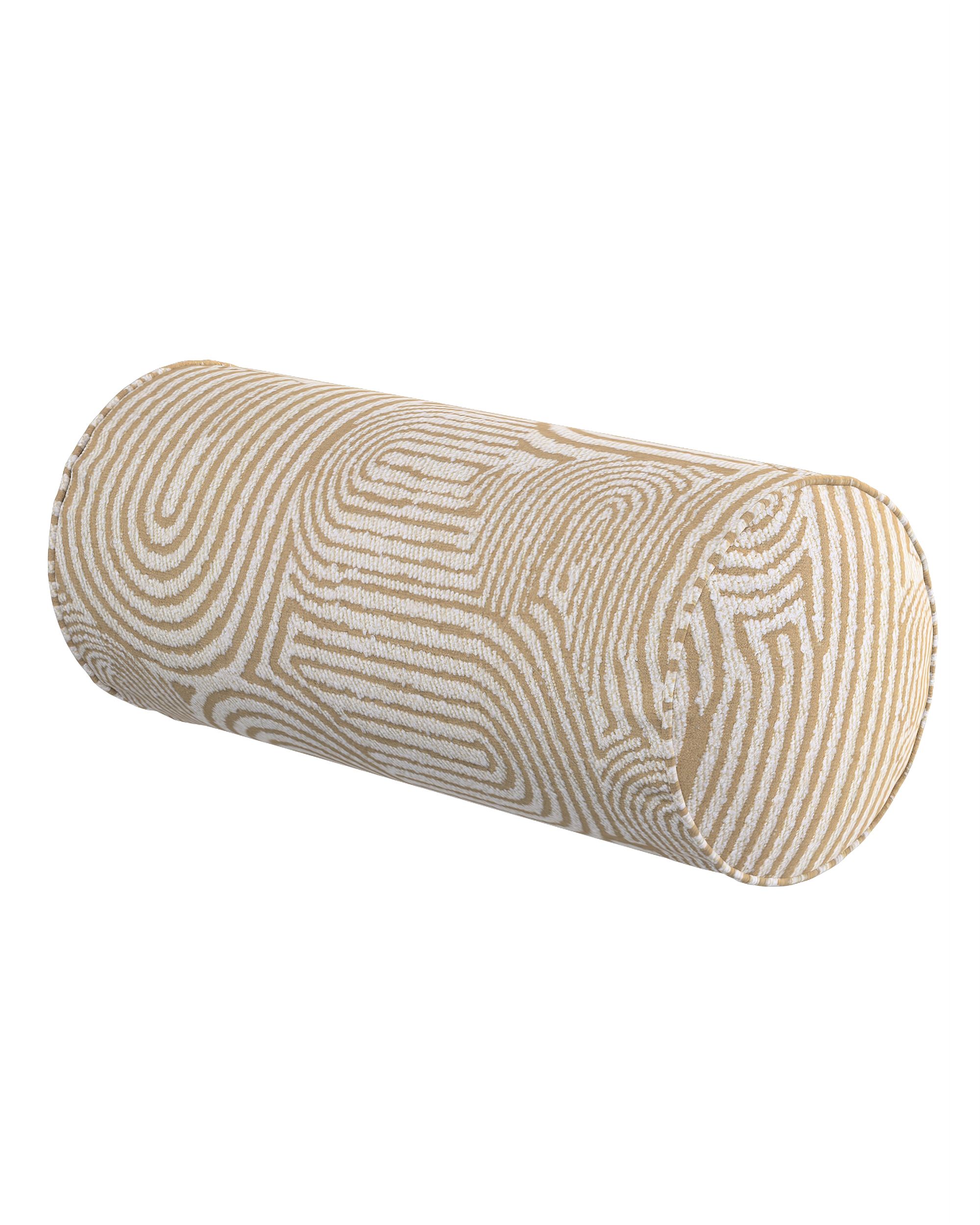 Einfache Nackenrolle Farbe beige Stoff strukturiert, gemustert