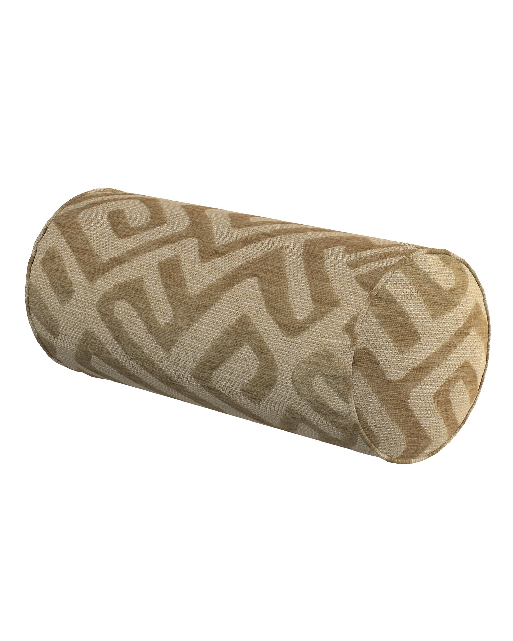 Einfache Nackenrolle Farbe beige Stoff strukturiert, gemustert