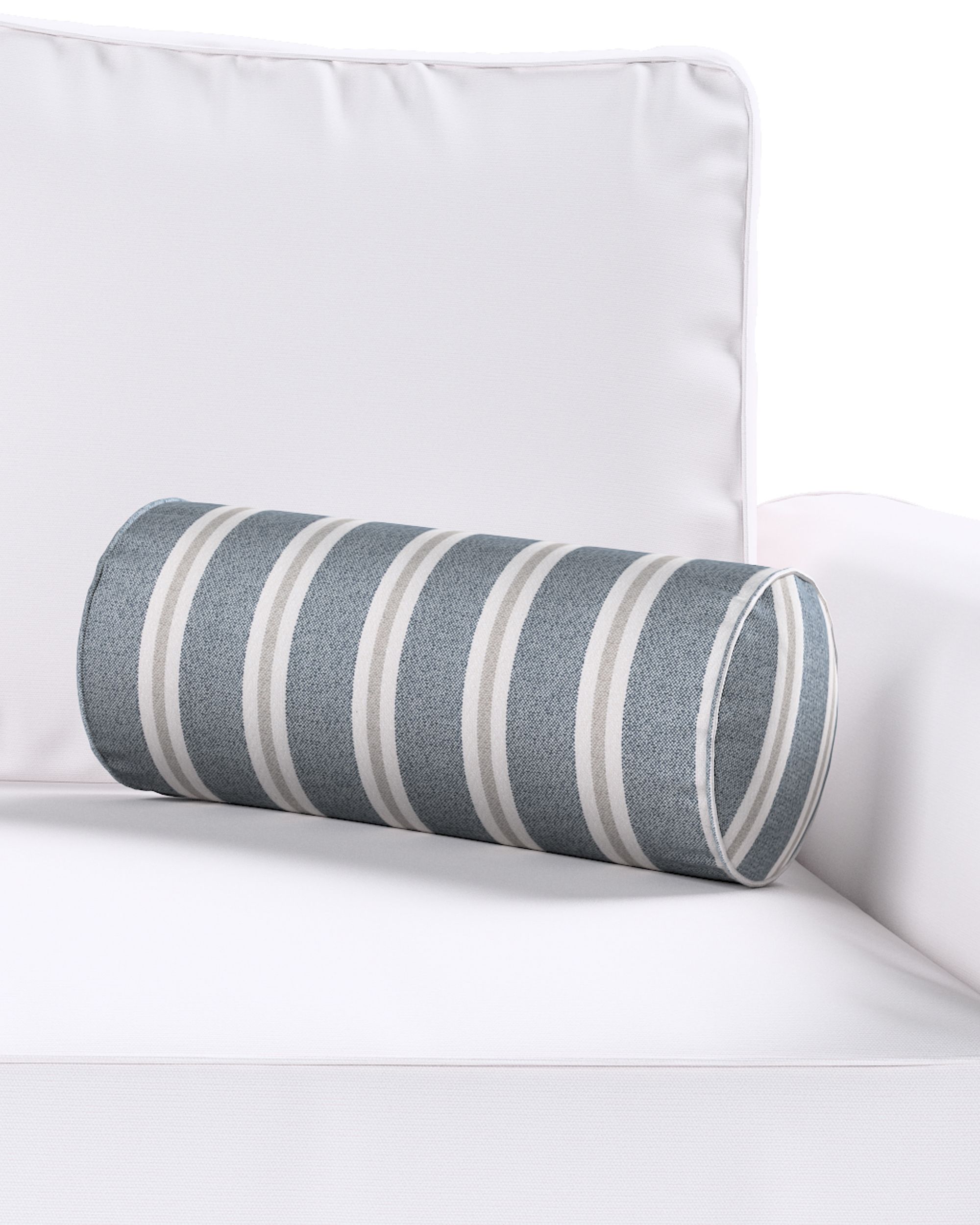 Einfache Nackenrolle Farbe blau Stoff strukturiert, gemustert (hover)