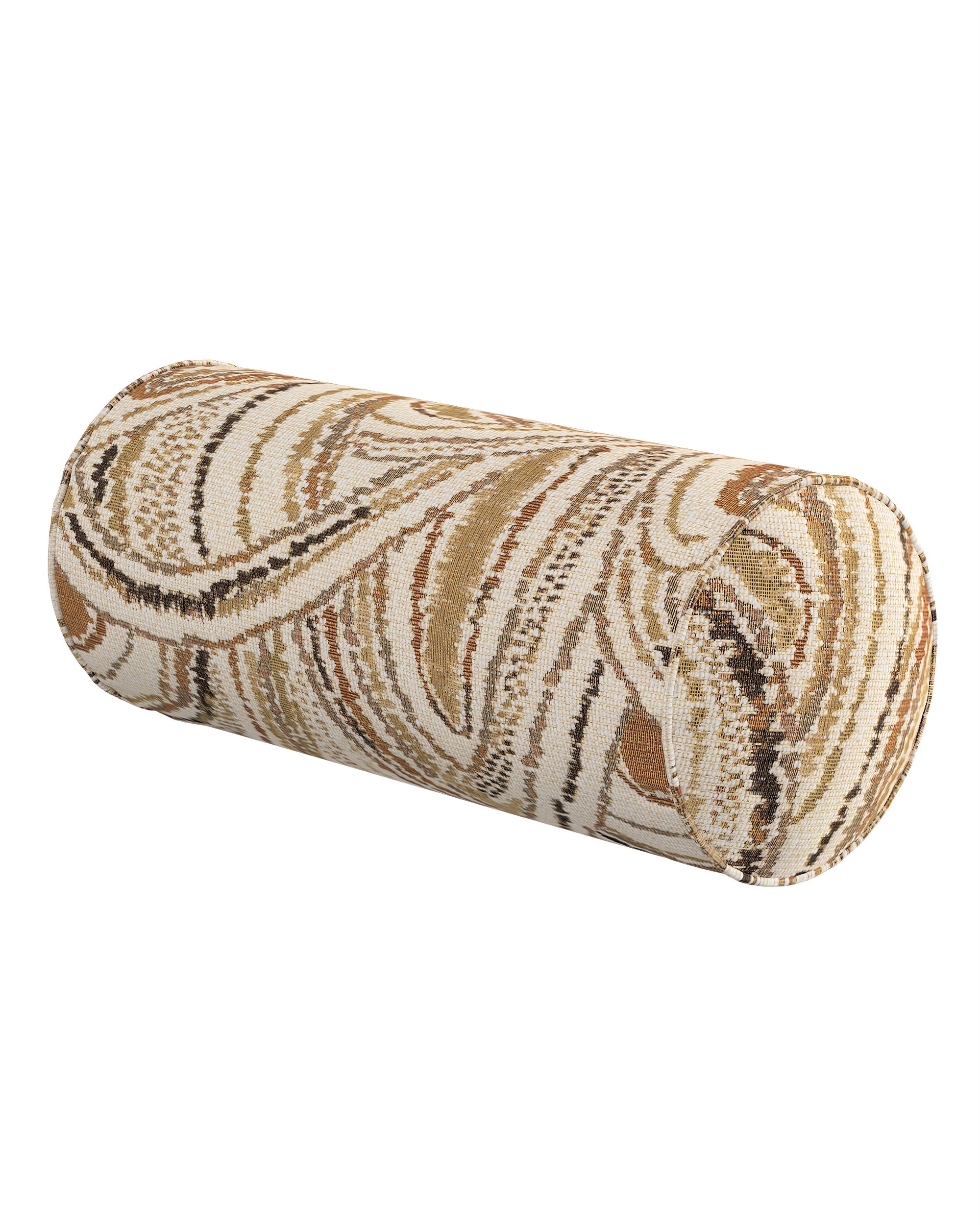 Einfache Nackenrolle Farbe beige Stoff strukturiert, gemustert