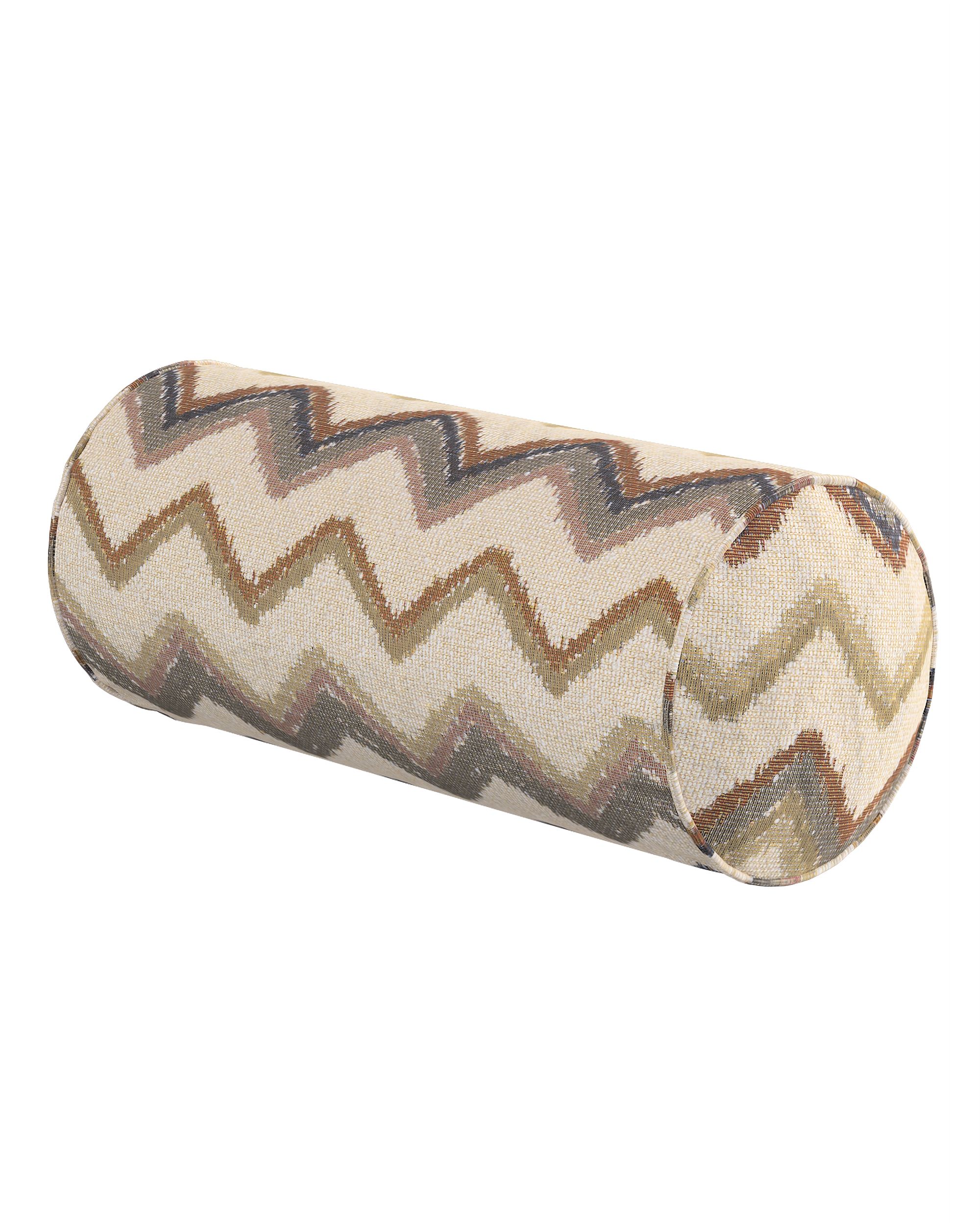 Einfache Nackenrolle Farbe beige Stoff strukturiert, gemustert