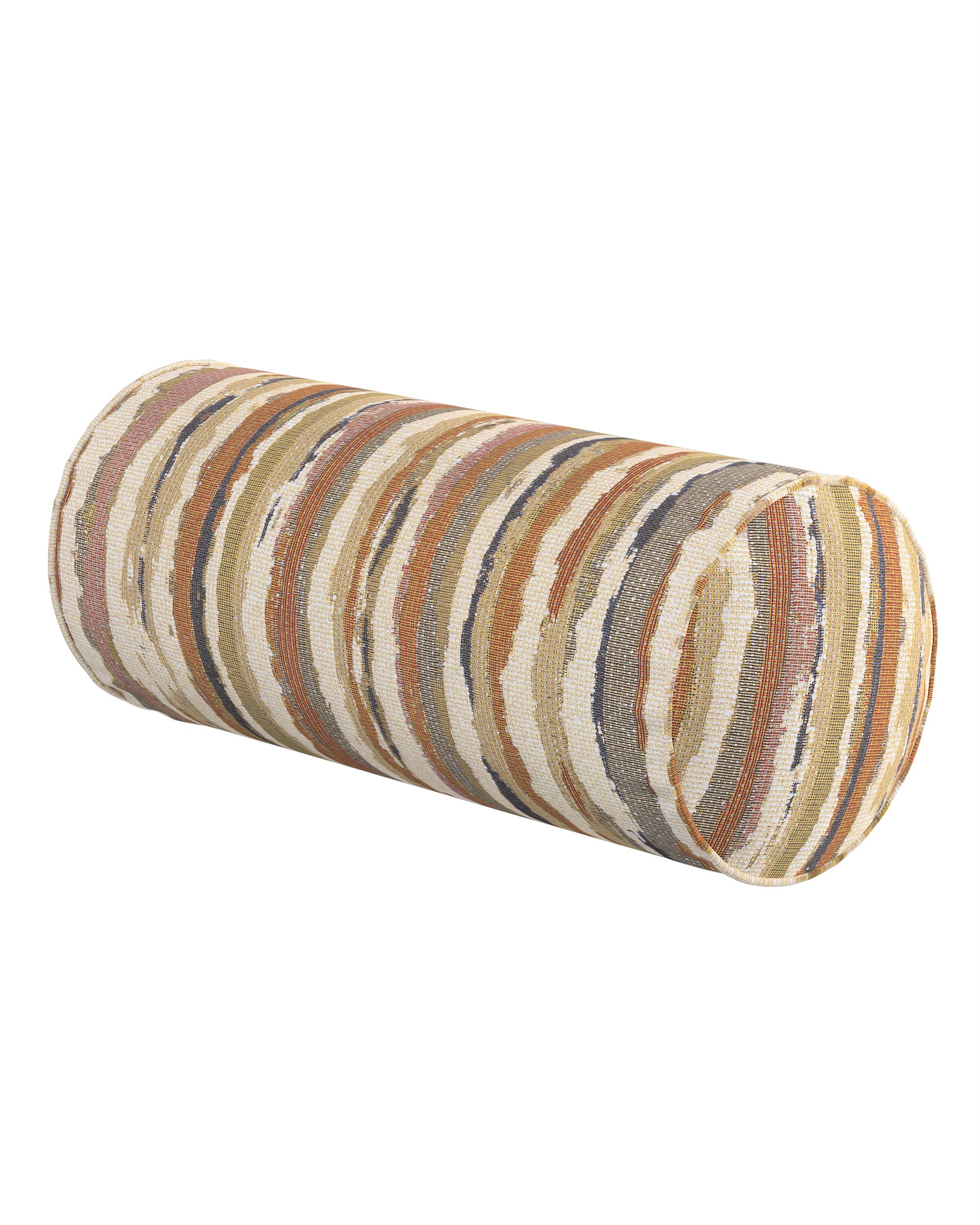 Einfache Nackenrolle Farbe beige Stoff strukturiert, gemustert