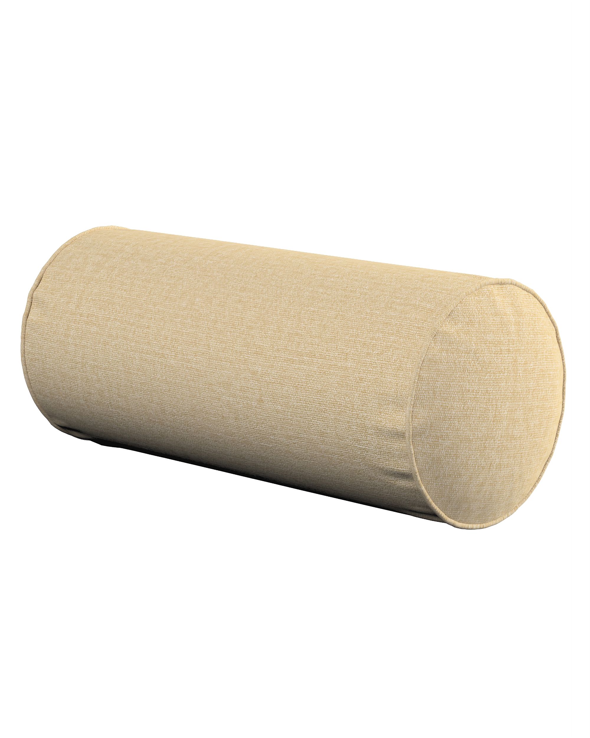 Einfache Nackenrolle Farbe beige Stoff glänzend, strukturiert