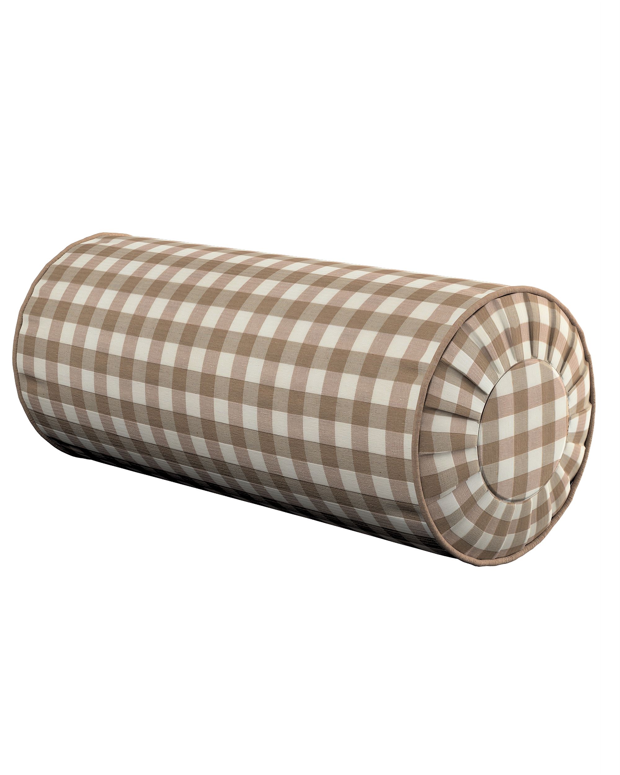 Nackenrolle mit Falten Farbe beige Stoff gemustert